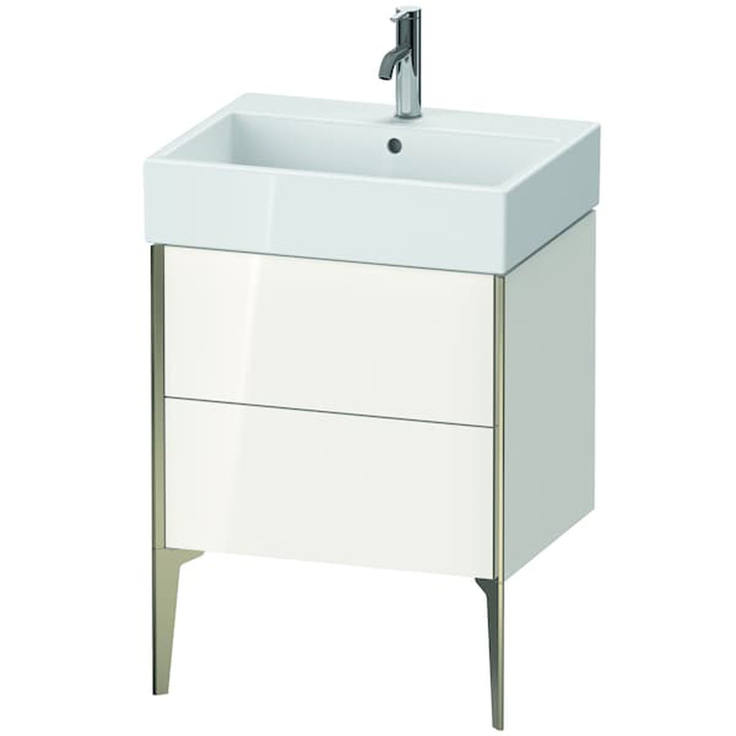 Duravit Xviu 23" x 19" x 18" Two Drawer Floorstanding Vanity Unit, White High Gloss (XV45340B122)