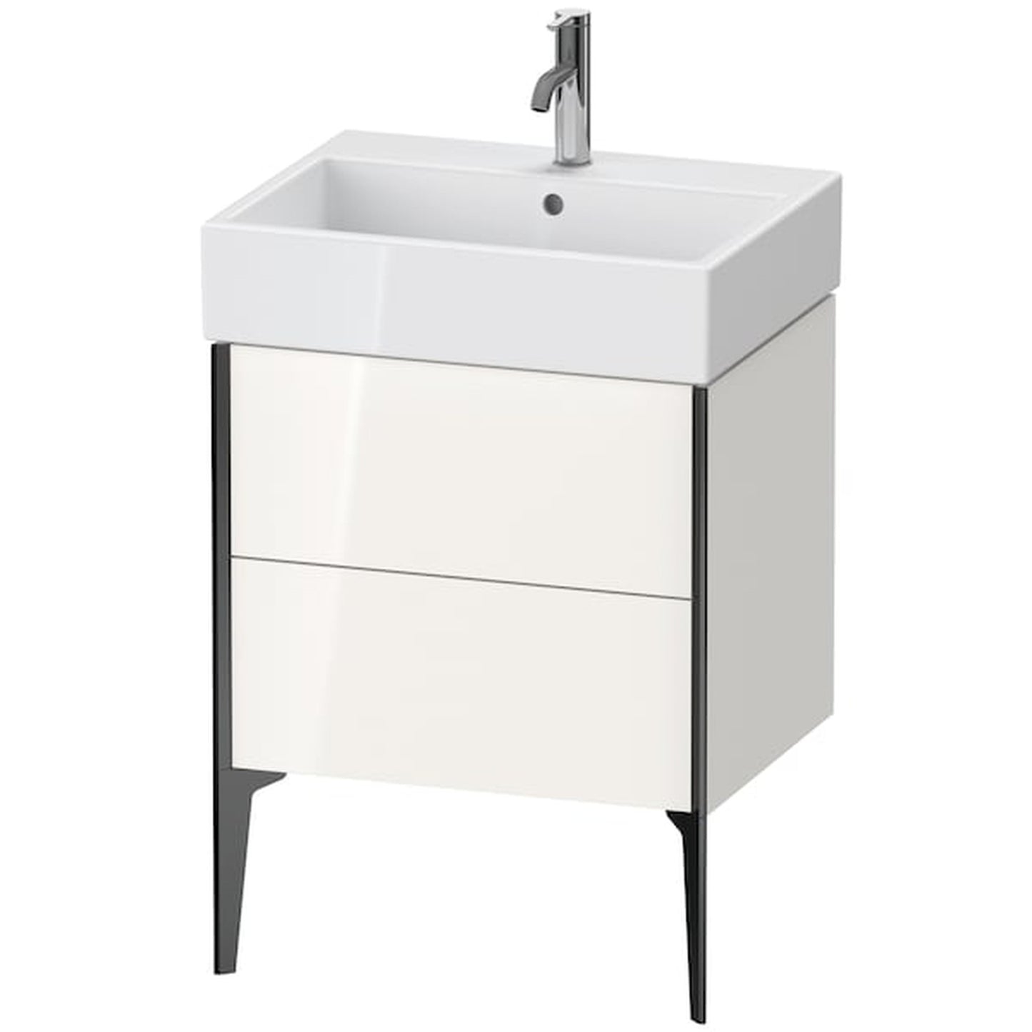 Duravit Xviu 23" x 19" x 18" Two Drawer Floorstanding Vanity Unit, White High Gloss (XV45340B222)