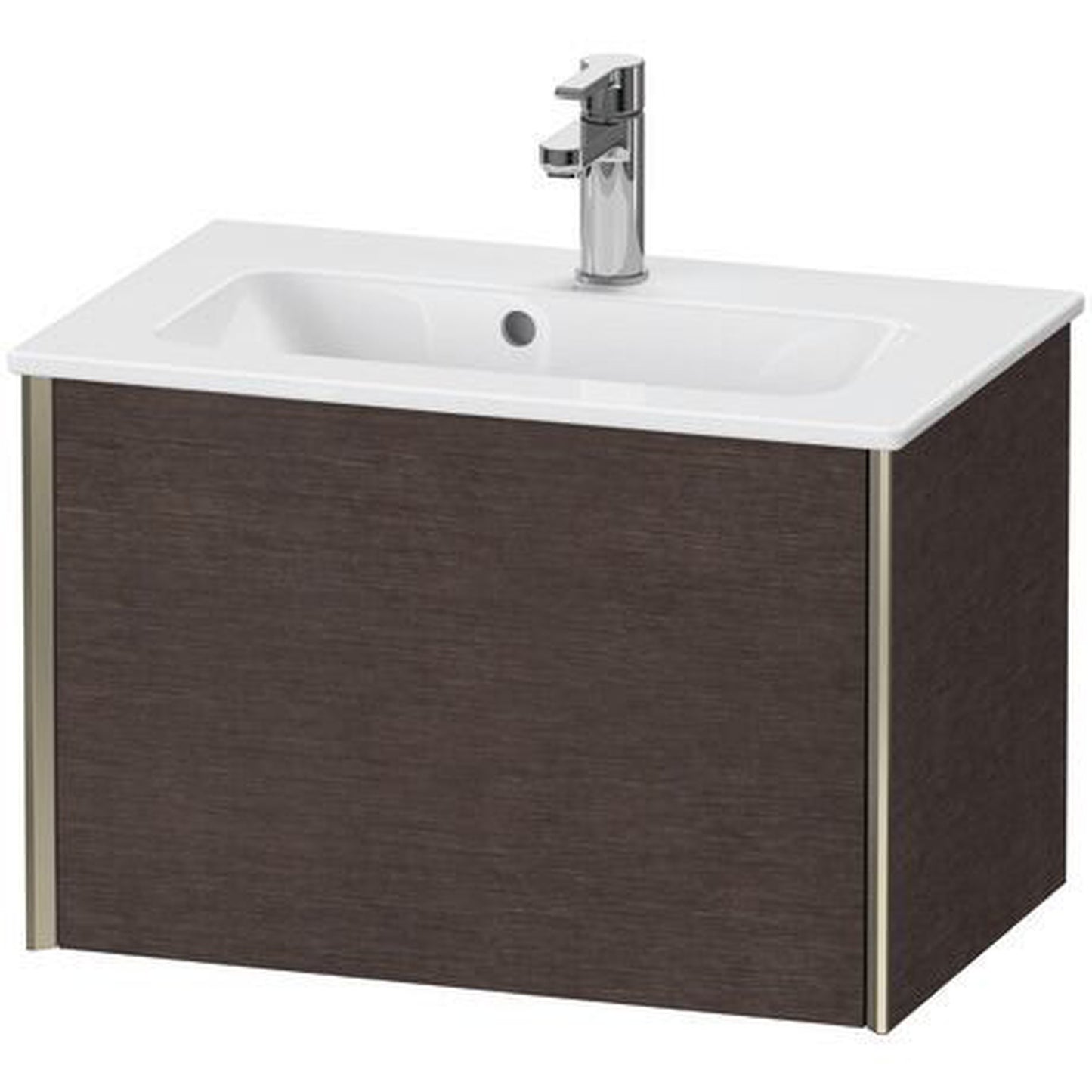 Duravit Xviu 24" x 16" x 15" One Drawer Wall-Mount Vanity Unit, Brushed Dark Oak Real Wood Veneer (XV40780B172)