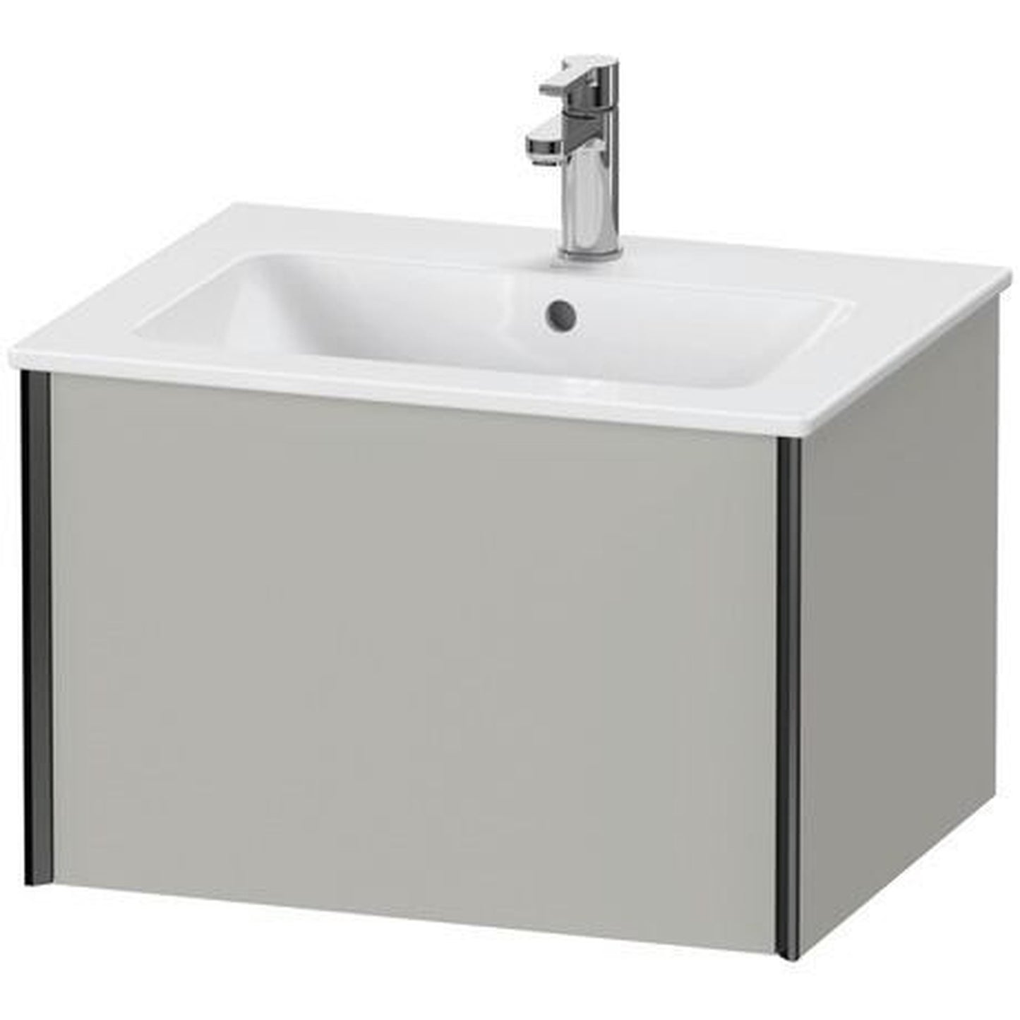 Duravit Xviu 24" x 16" x 19" One Drawer Wall-Mount Vanity Unit, Concrete Grey Matt (XV40250B207)