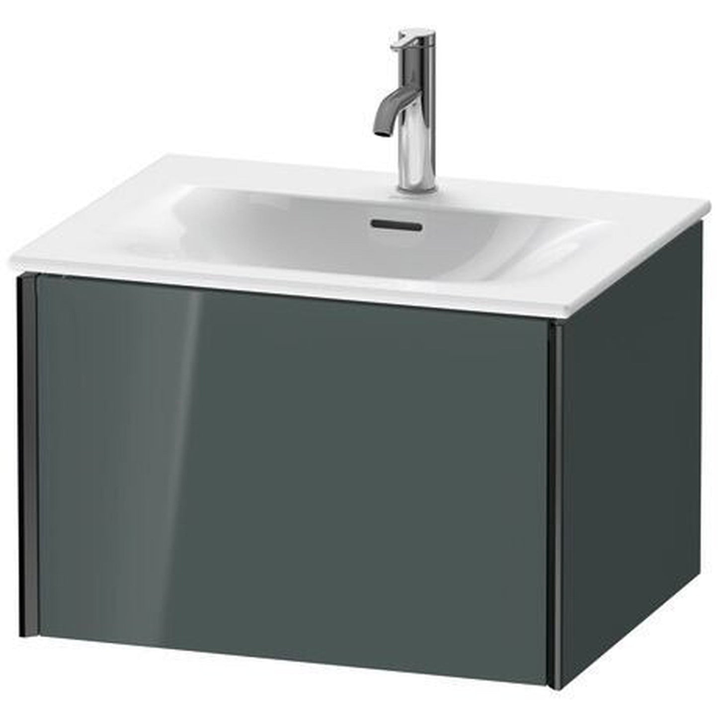 Duravit Xviu 24" x 16" x 19" One Drawer Wall-Mount Vanity Unit, Dolomiti Grey High Gloss Lacquer (XV40320B238)