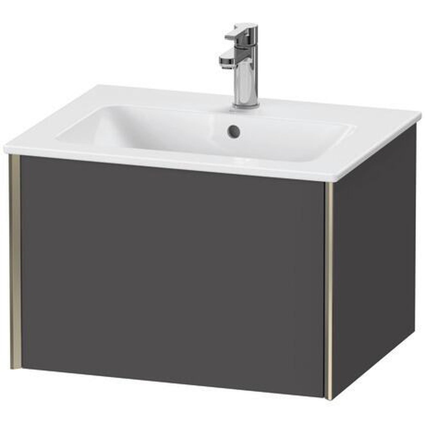 Duravit Xviu 24" x 16" x 19" One Drawer Wall-Mount Vanity Unit, Graphite Matt (XV40250B149)