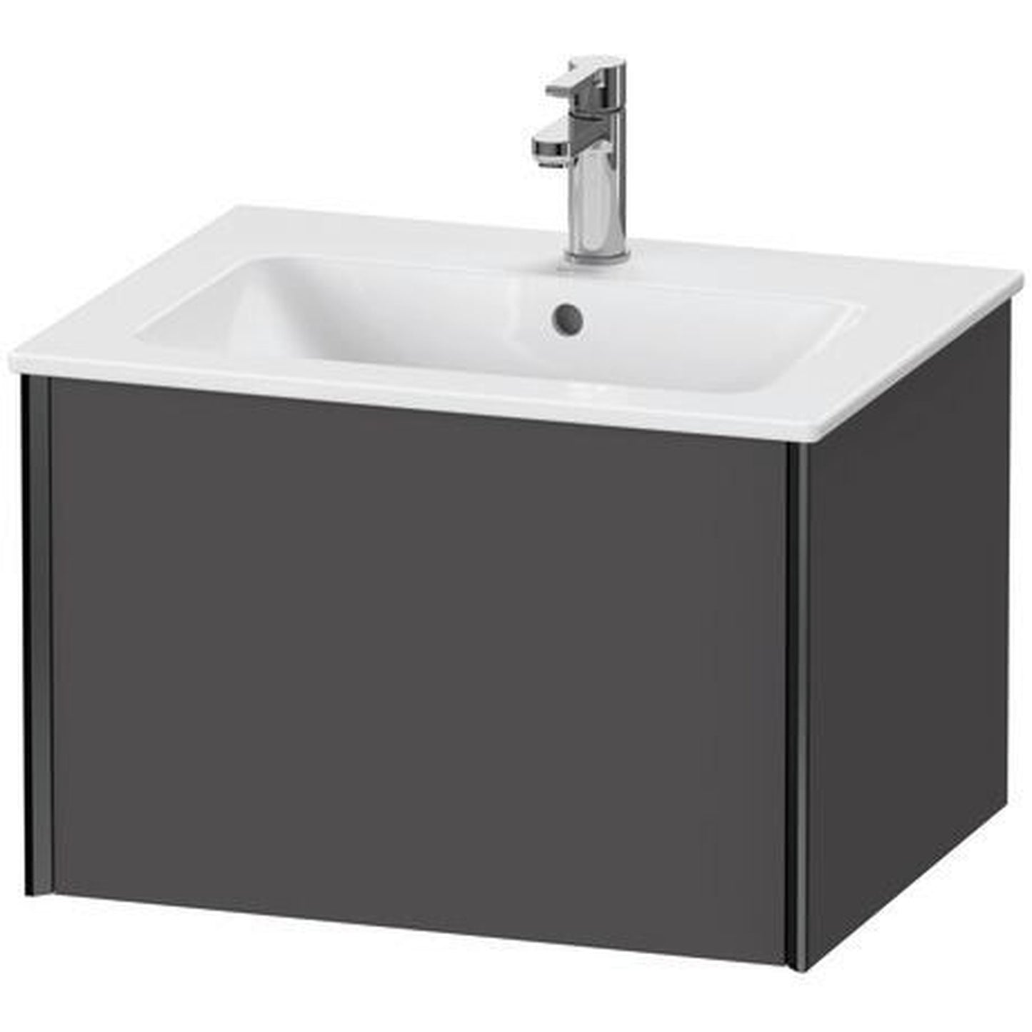 Duravit Xviu 24" x 16" x 19" One Drawer Wall-Mount Vanity Unit, Graphite Matt (XV40250B249)