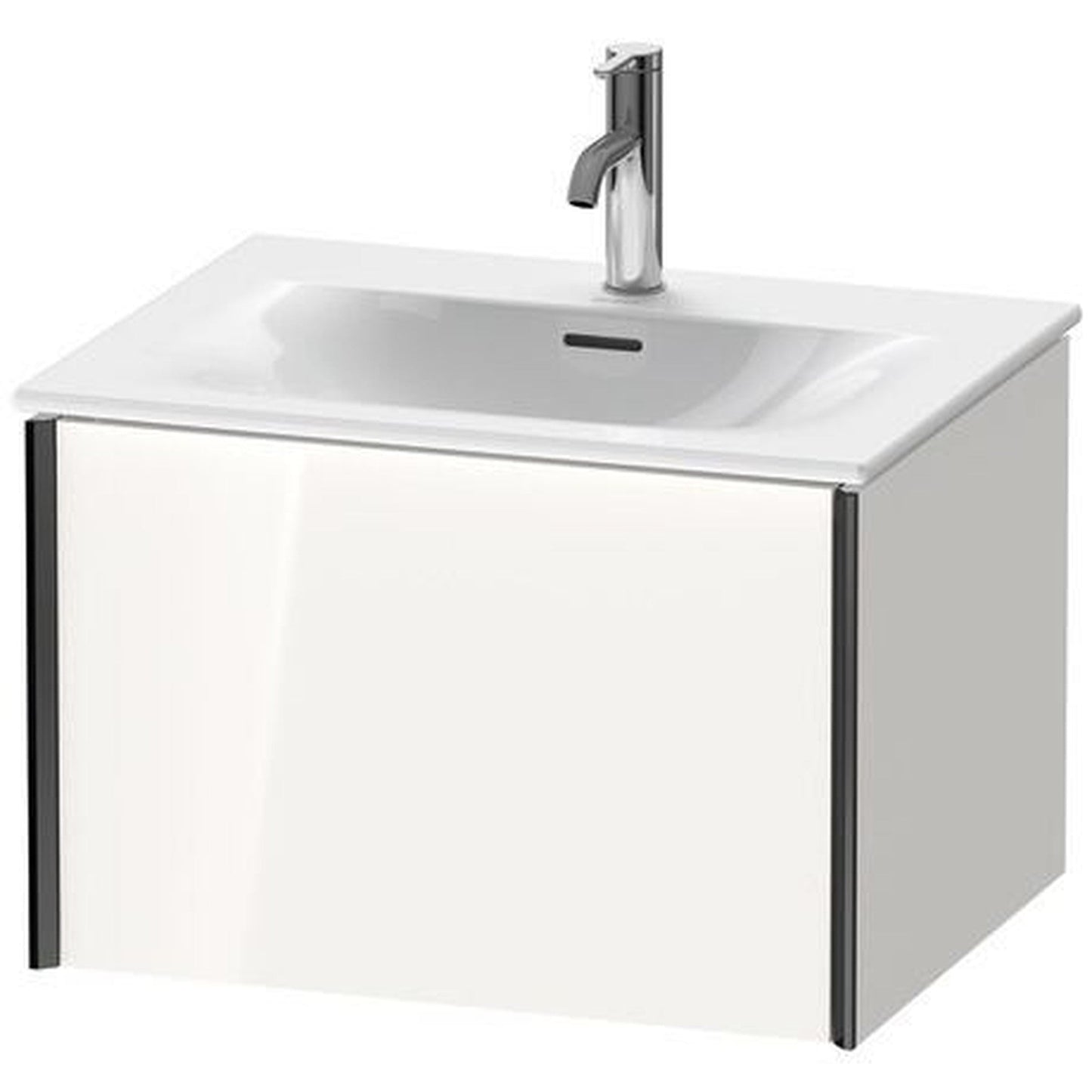 Duravit Xviu 24" x 16" x 19" One Drawer Wall-Mount Vanity Unit, White High Gloss Lacquer (XV40320B285)