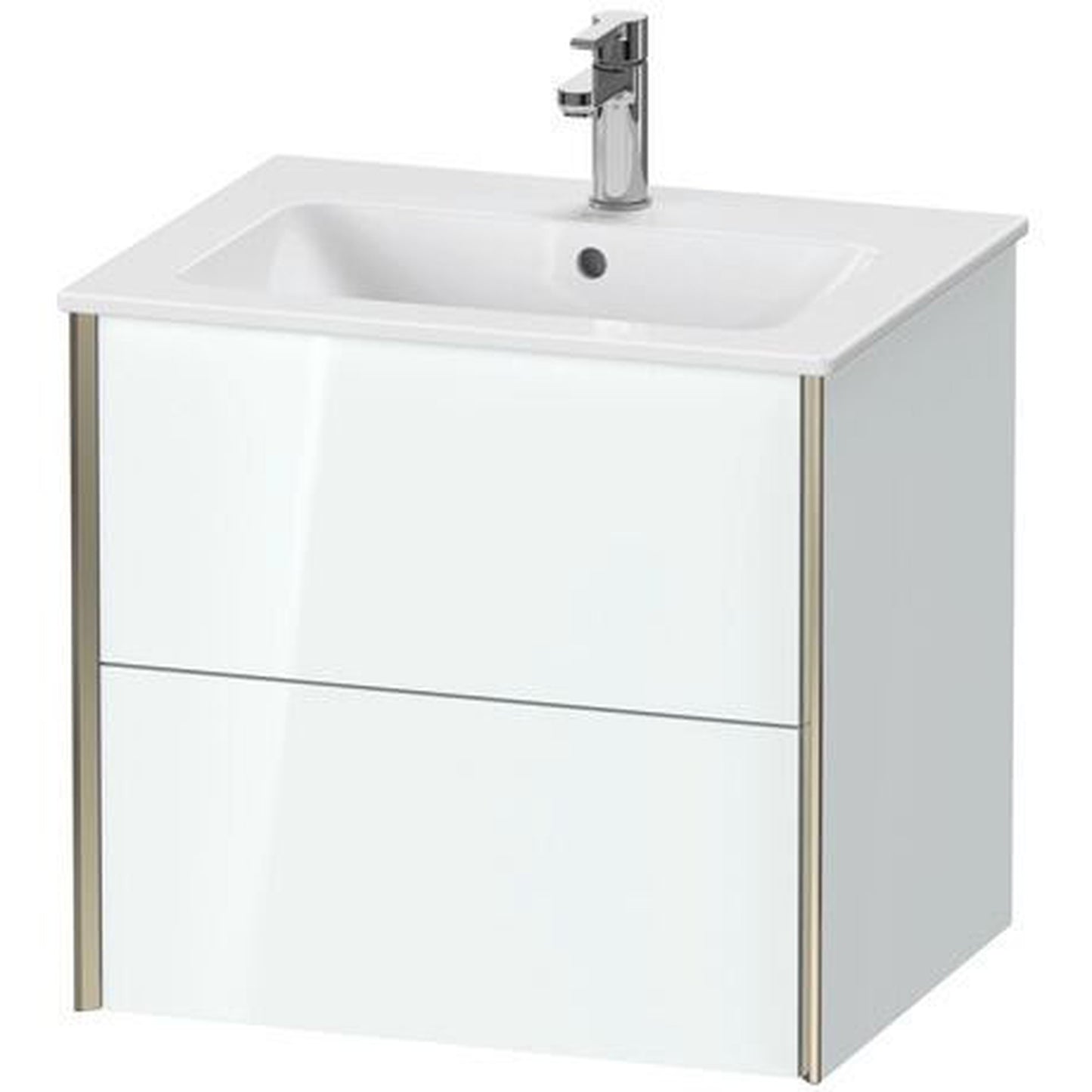 Duravit Xviu 24" x 22" x 19" Two Drawer Wall-Mount Vanity Unit, White High Gloss Lacquer (XV41250B185)