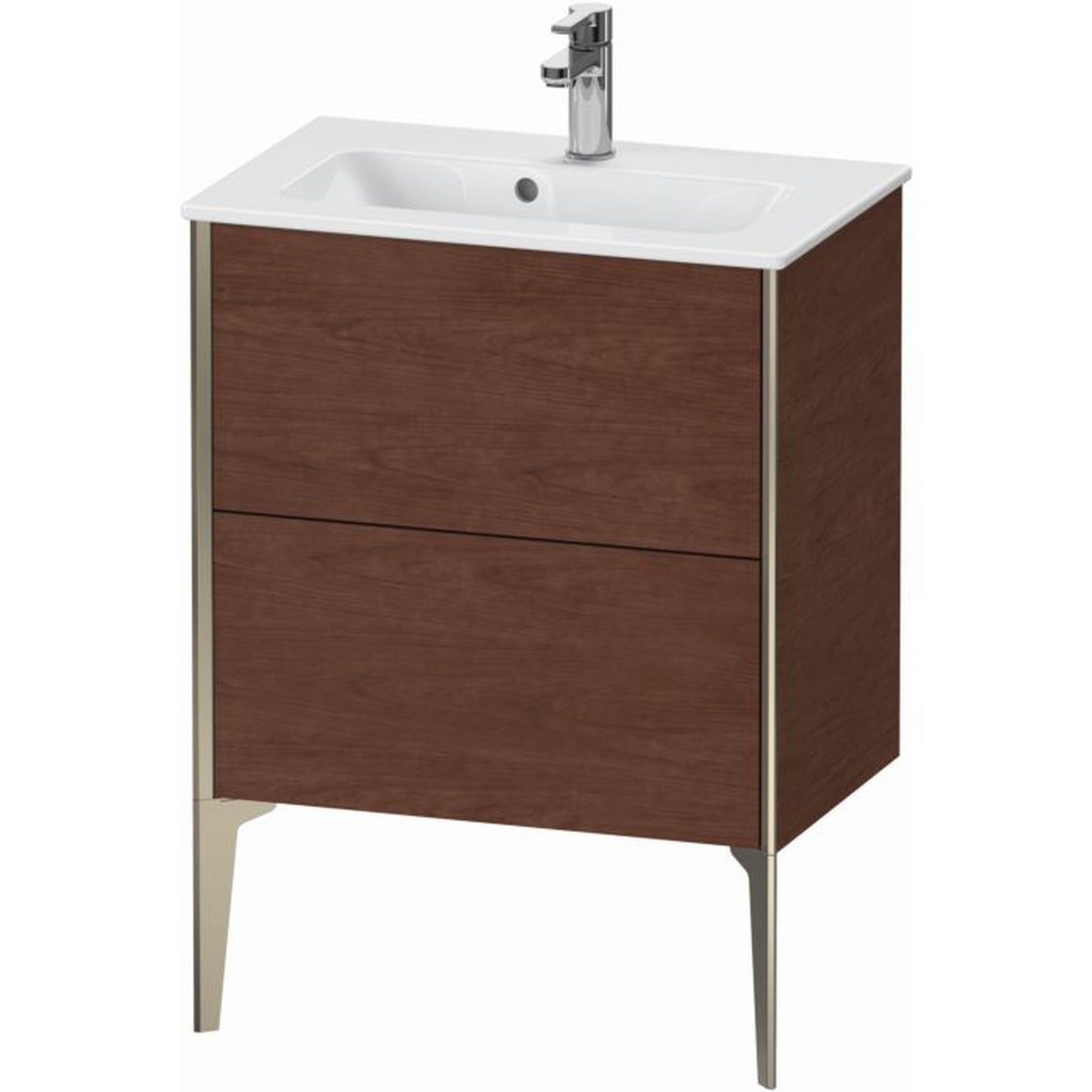 Duravit Xviu 24" x 23" x 15" Two Drawer Floorstanding Vanity Unit, American Walnut (XV44880B113)