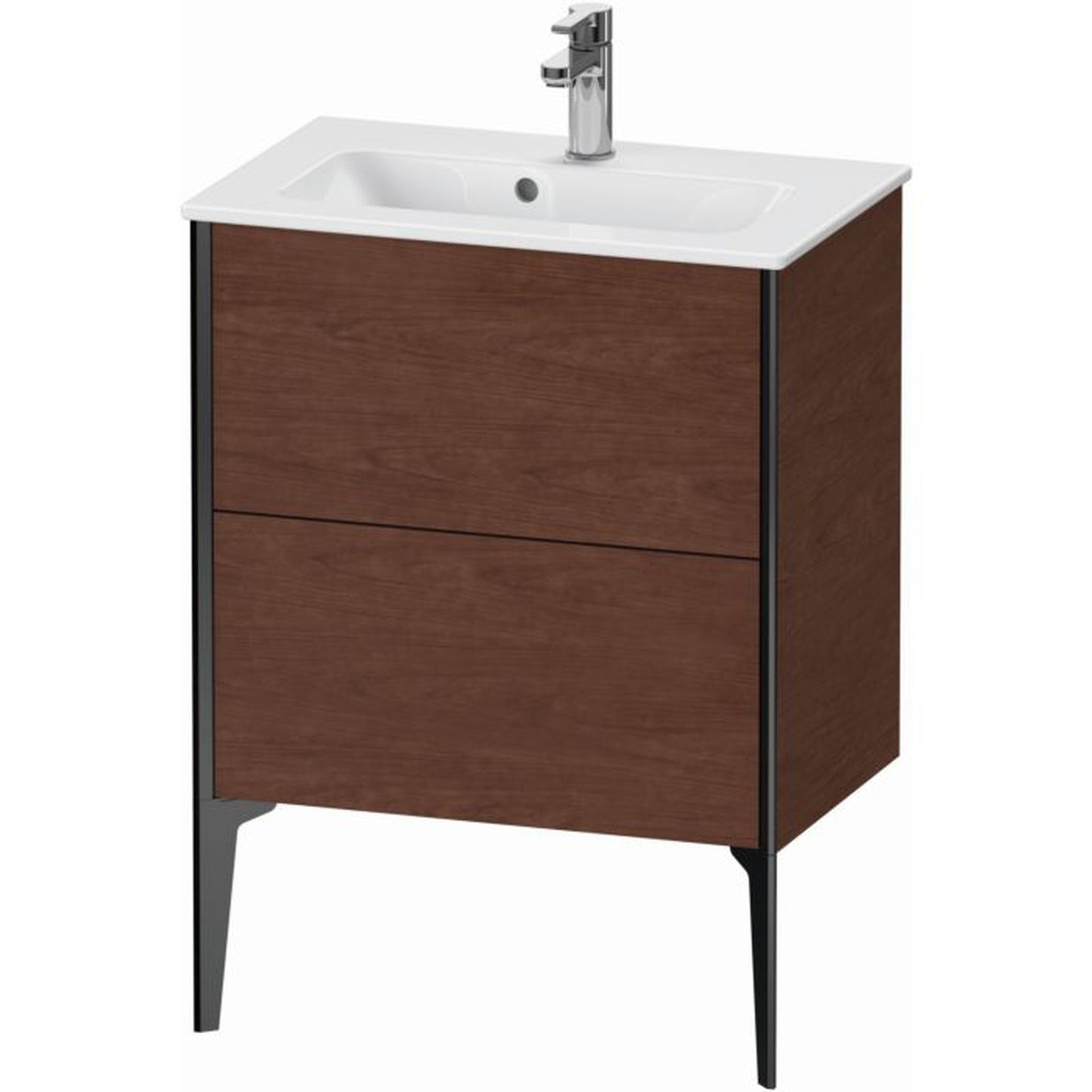 Duravit Xviu 24" x 23" x 15" Two Drawer Floorstanding Vanity Unit, American Walnut (XV44880B213)