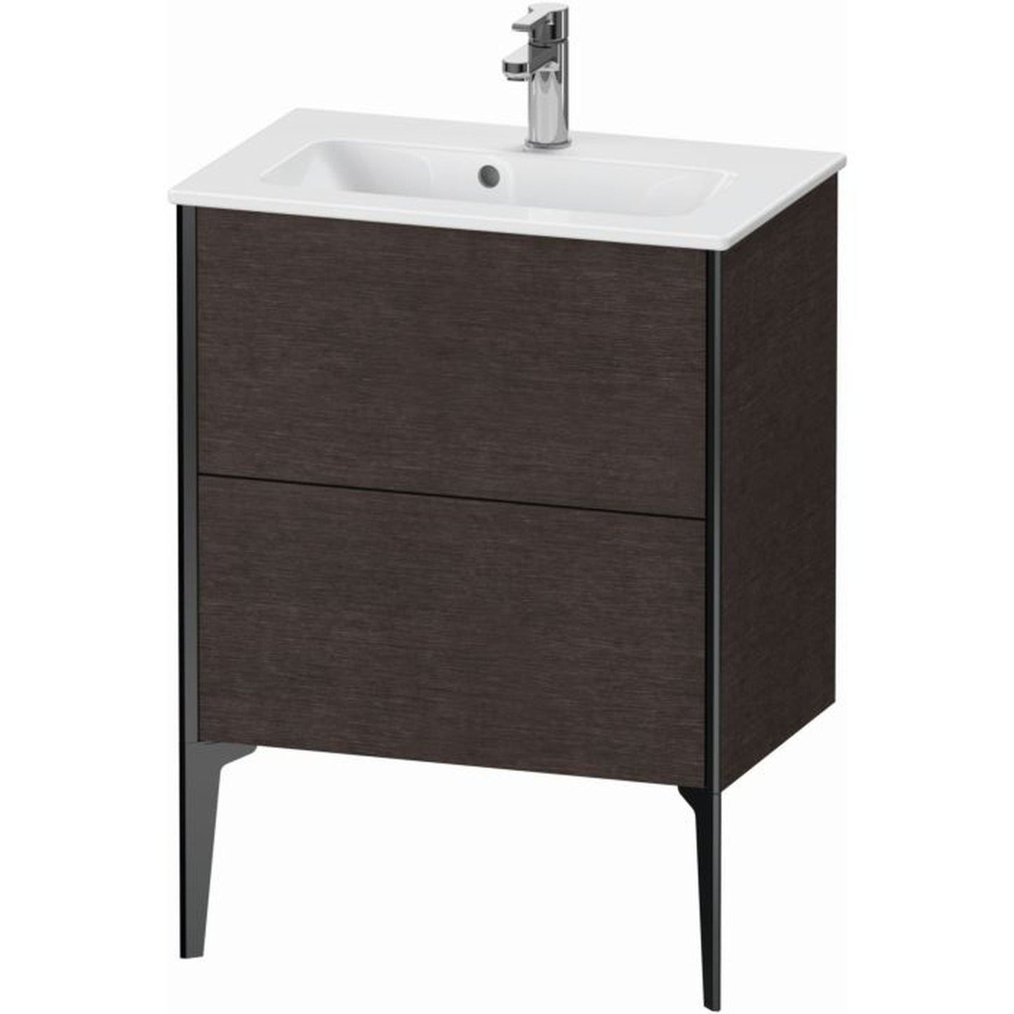 Duravit Xviu 24" x 23" x 15" Two Drawer Floorstanding Vanity Unit, Brushed Dark Oak Real Wood Veneer (XV44880B272)