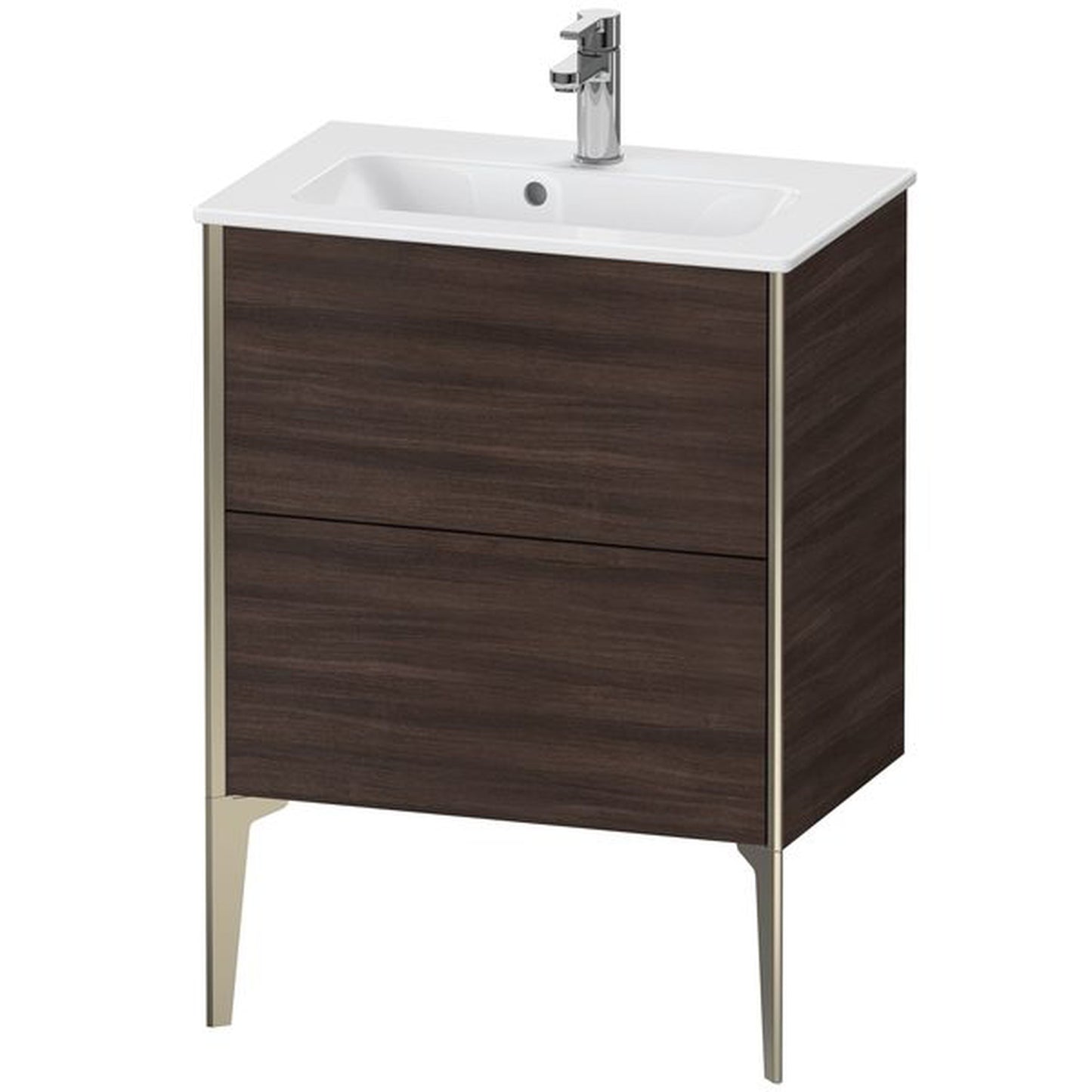 Duravit Xviu 24" x 23" x 15" Two Drawer Floorstanding Vanity Unit, Chestnut Dark (XV44880B153)
