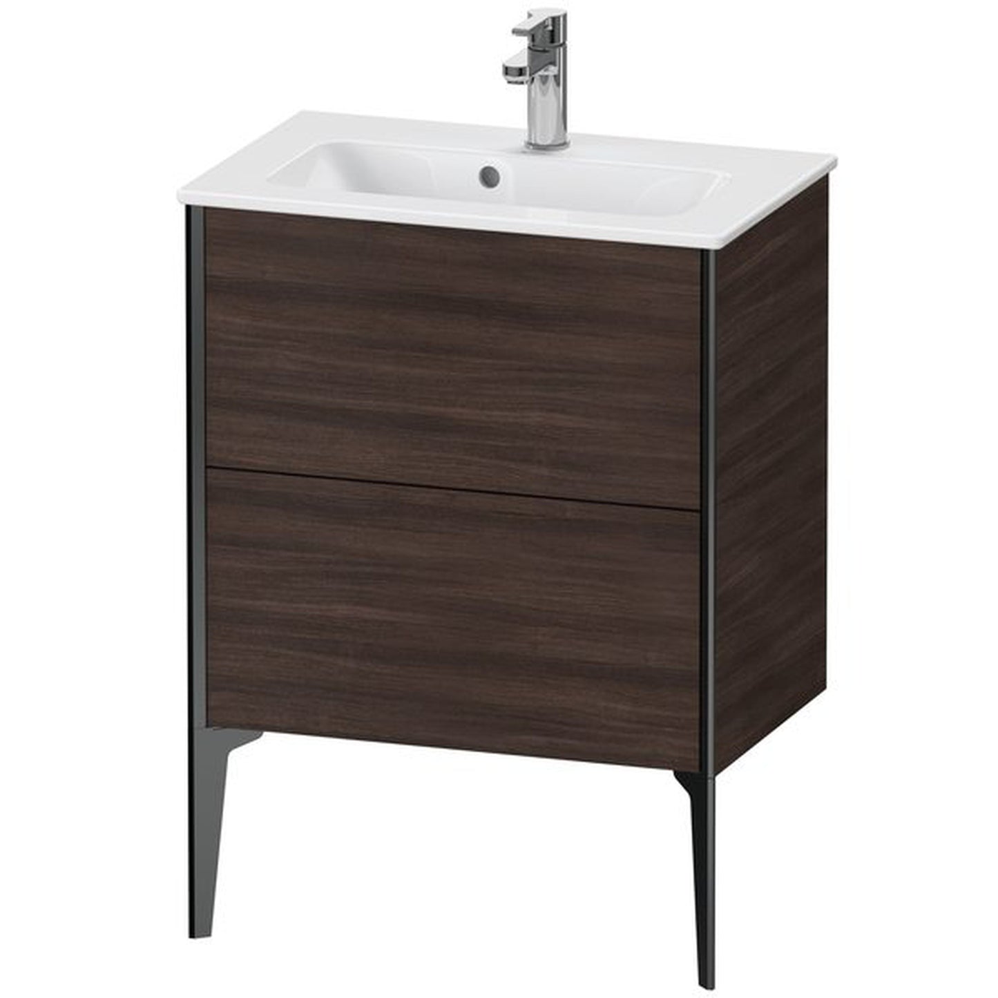 Duravit Xviu 24" x 23" x 15" Two Drawer Floorstanding Vanity Unit, Chestnut Dark (XV44880B253)