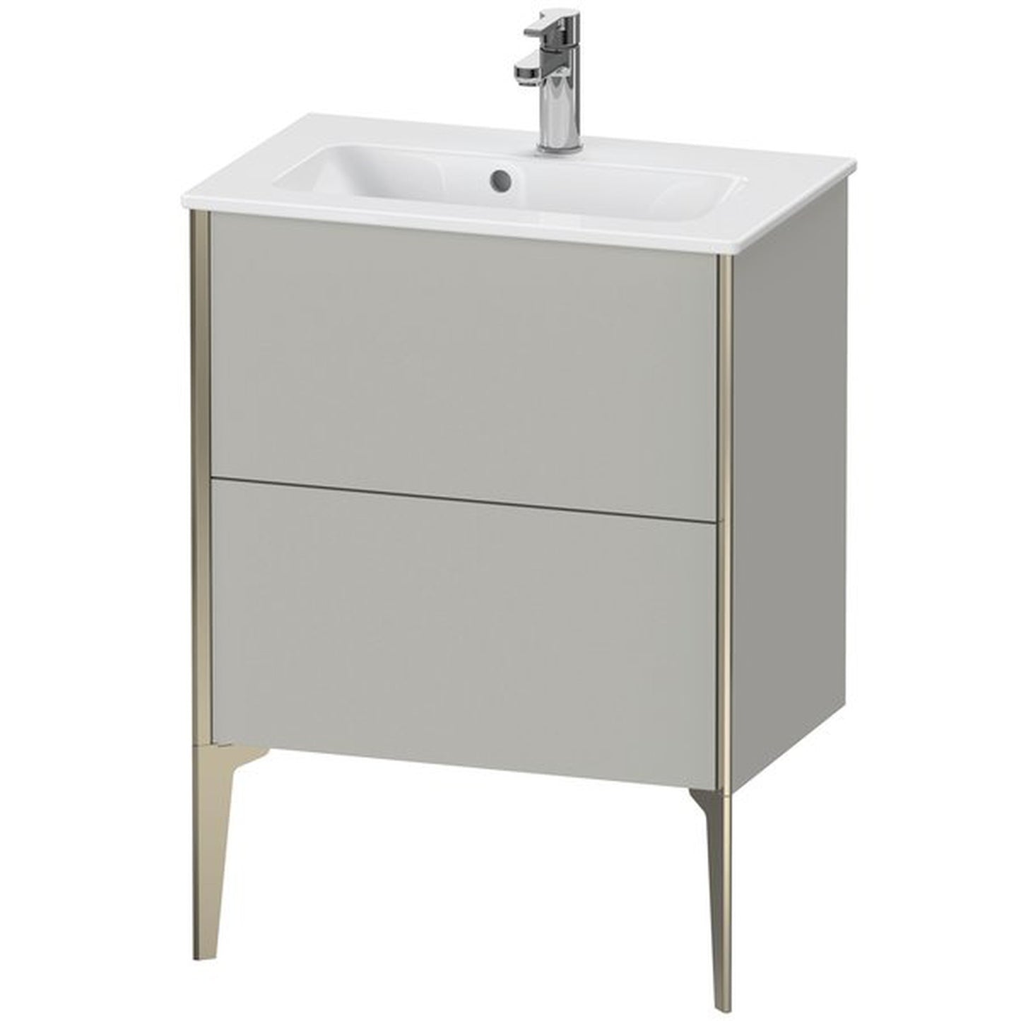 Duravit Xviu 24" x 23" x 15" Two Drawer Floorstanding Vanity Unit, Concrete Grey Matt (XV44880B107)