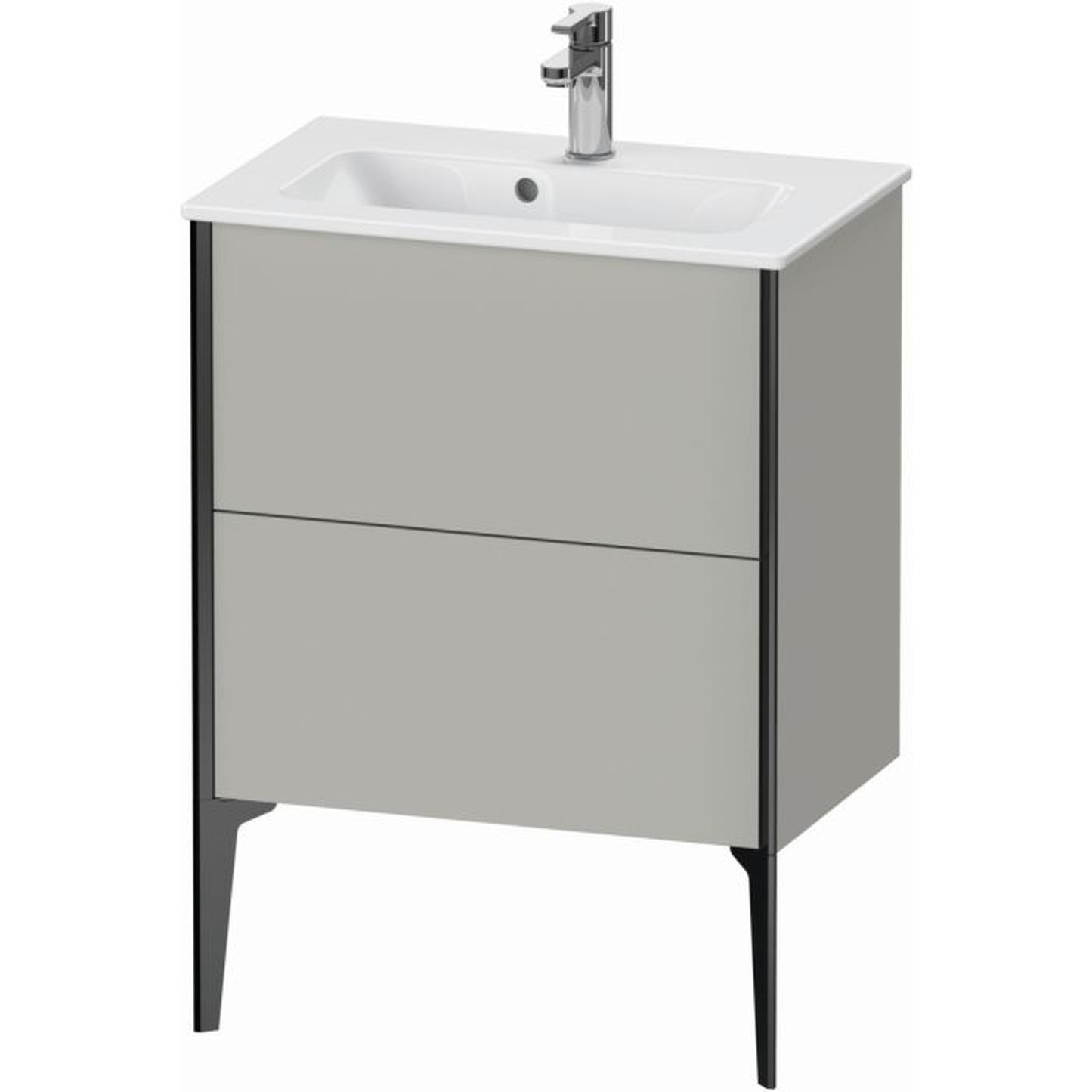 Duravit Xviu 24" x 23" x 15" Two Drawer Floorstanding Vanity Unit, Concrete Grey Matt (XV44880B207)
