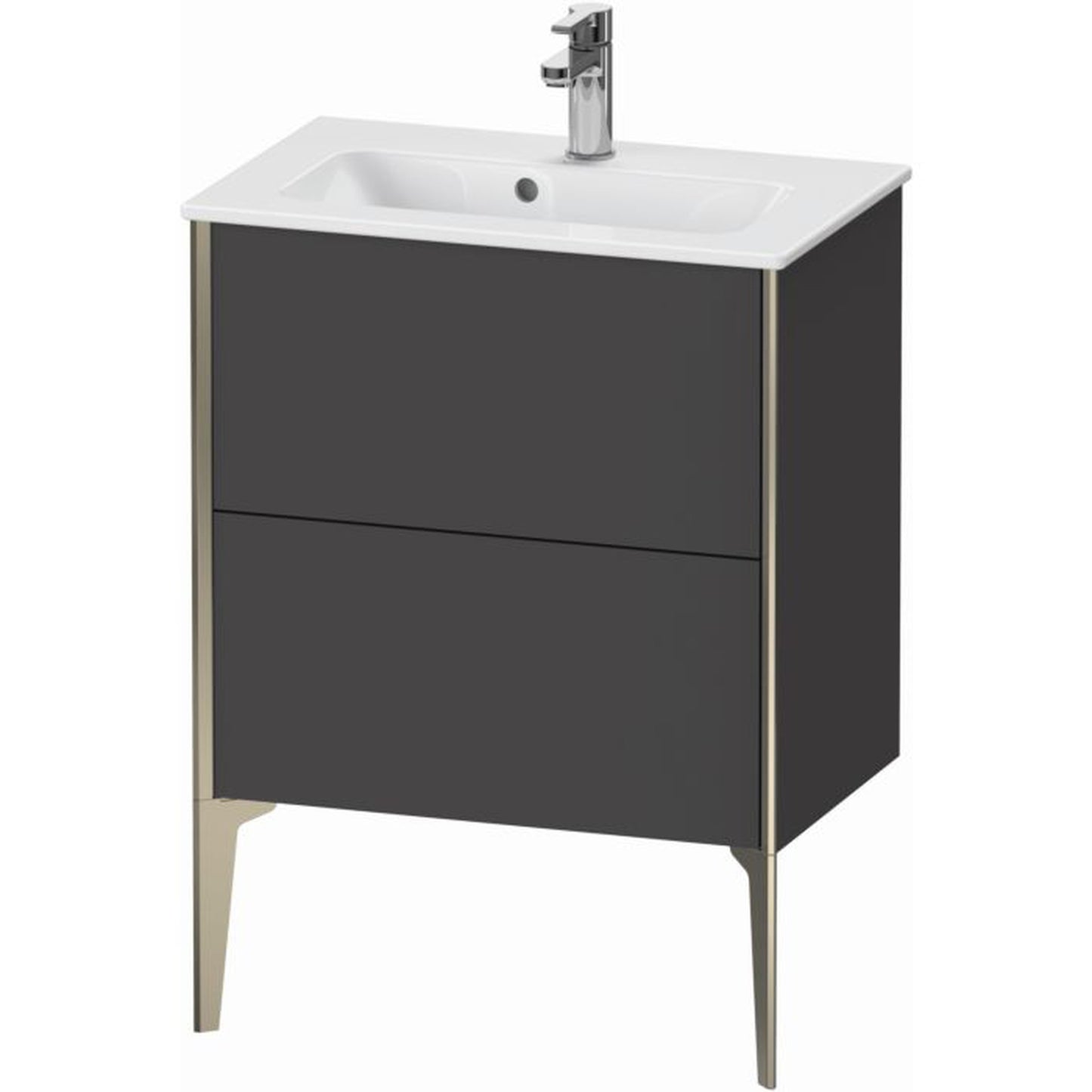 Duravit Xviu 24" x 23" x 15" Two Drawer Floorstanding Vanity Unit, Graphite Matt (XV44880B149)