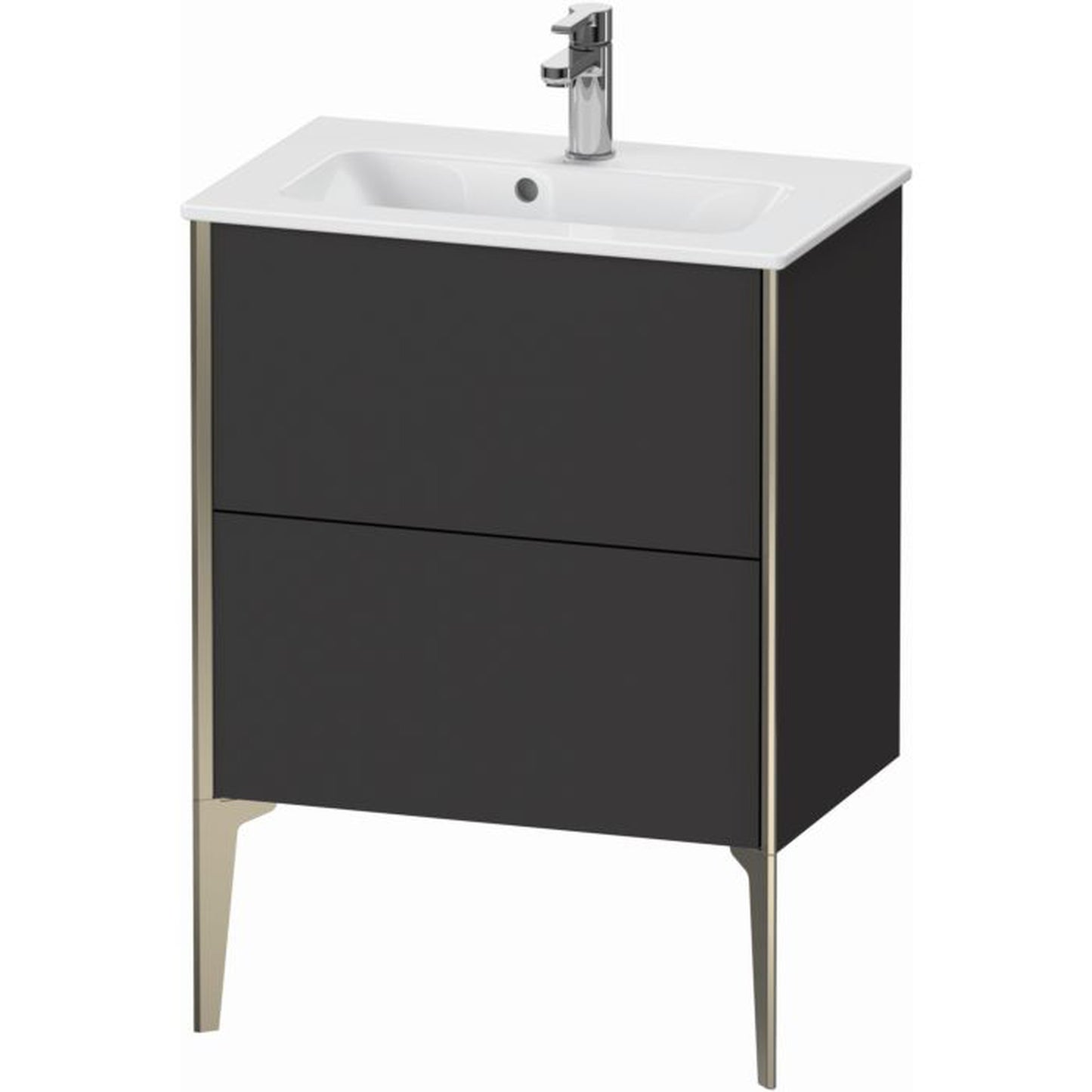Duravit Xviu 24" x 23" x 15" Two Drawer Floorstanding Vanity Unit, Graphite Super Matt (XV44880B180)