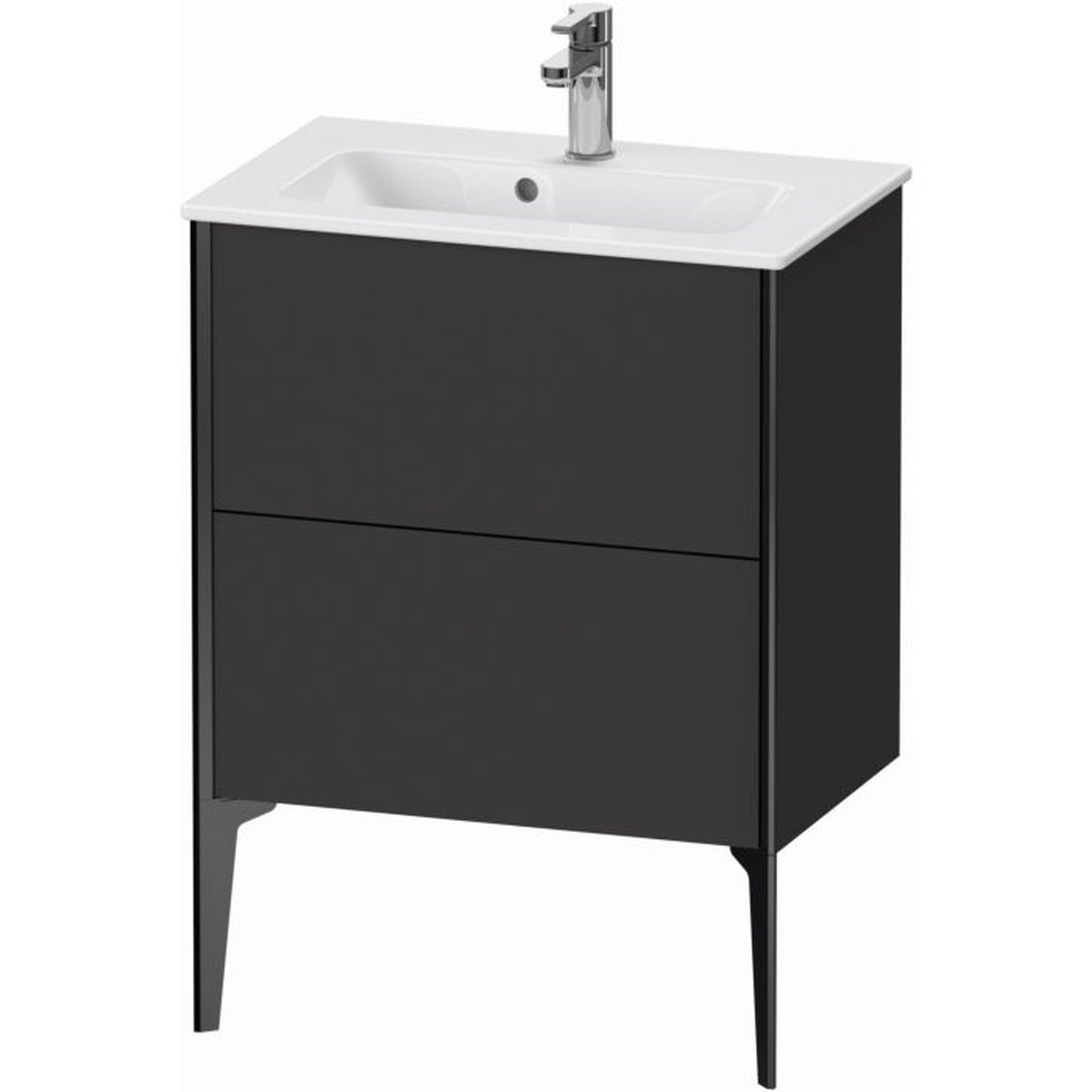 Duravit Xviu 24" x 23" x 15" Two Drawer Floorstanding Vanity Unit, Graphite Super Matt (XV44880B280)