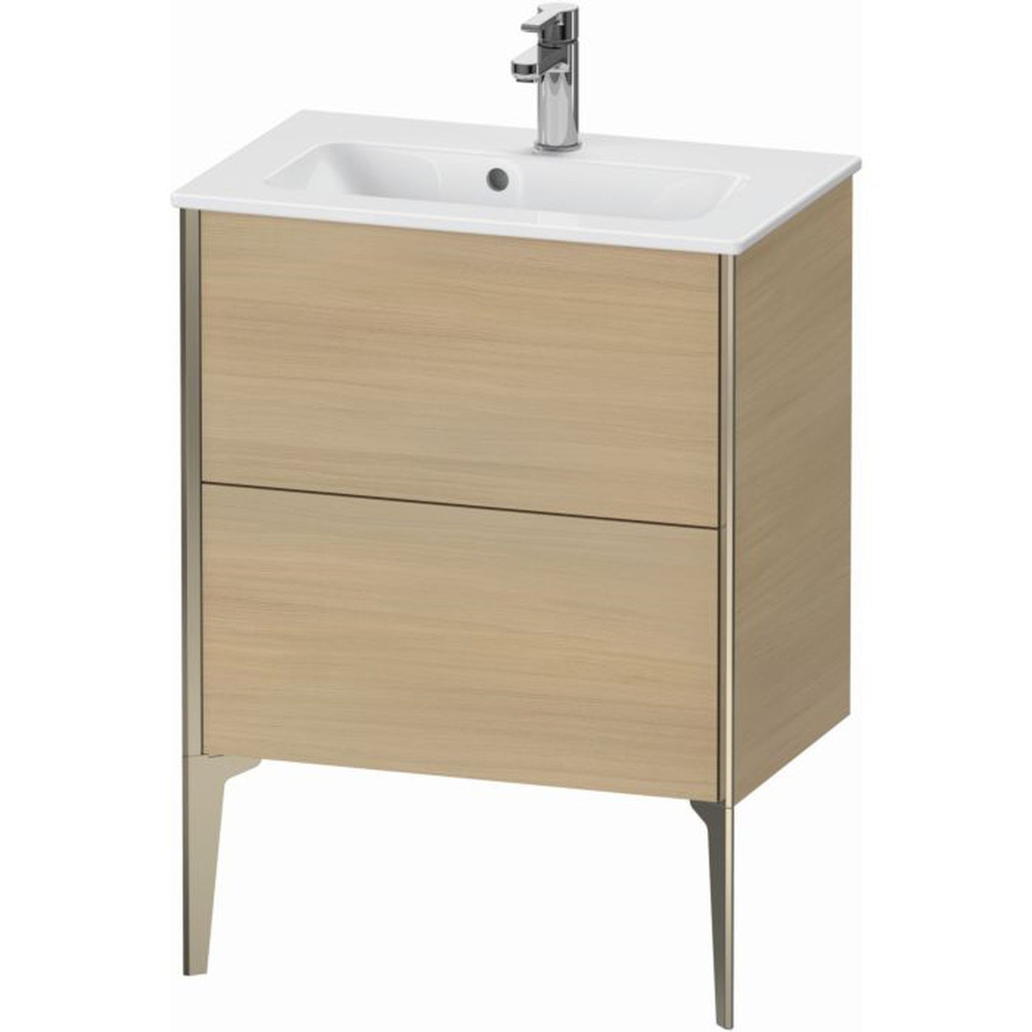 Duravit Xviu 24" x 23" x 15" Two Drawer Floorstanding Vanity Unit, Mediterreanean Oak Real Wood Veneer (XV44880B171)