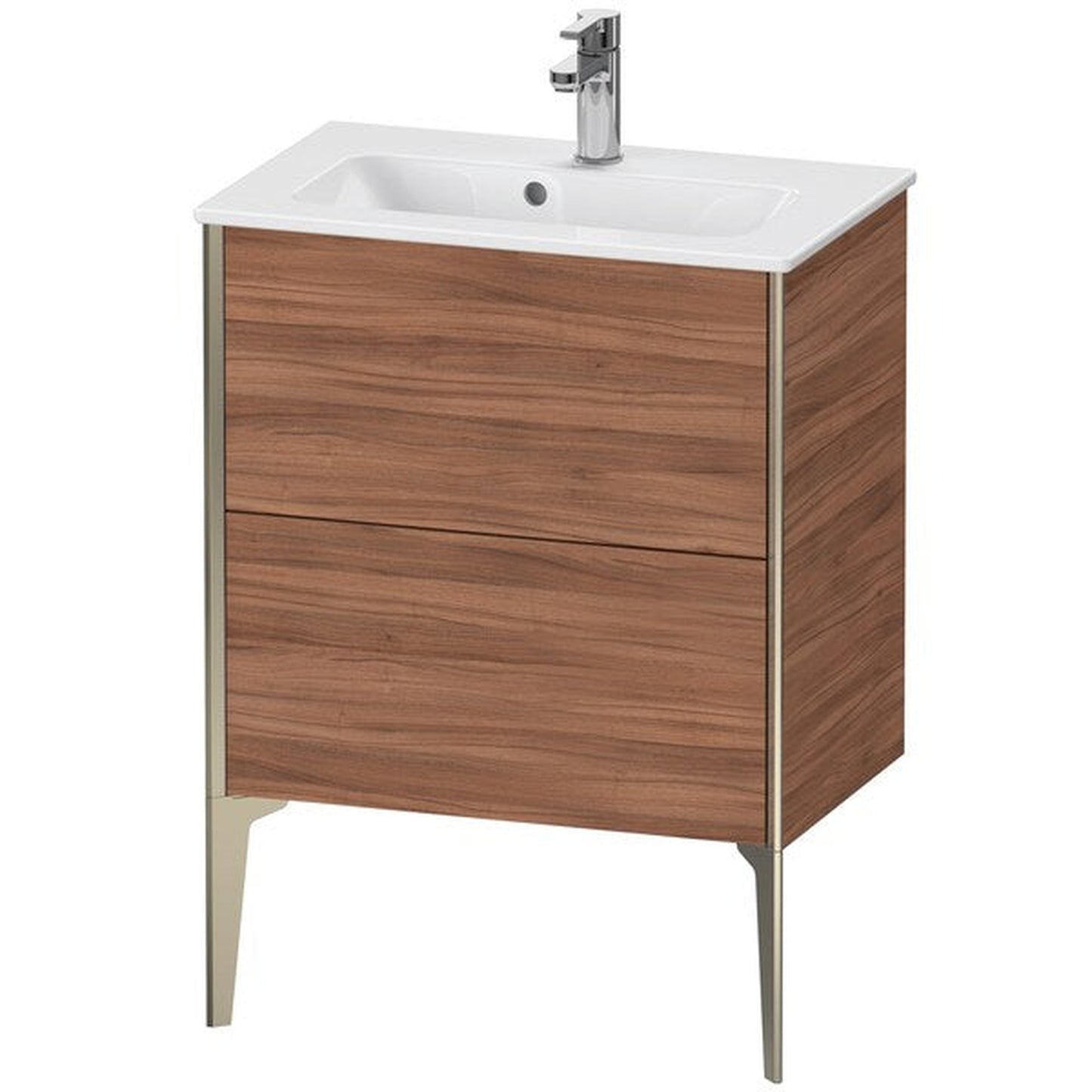 Duravit Xviu 24" x 23" x 15" Two Drawer Floorstanding Vanity Unit, Natural Walnut (XV44880B179)