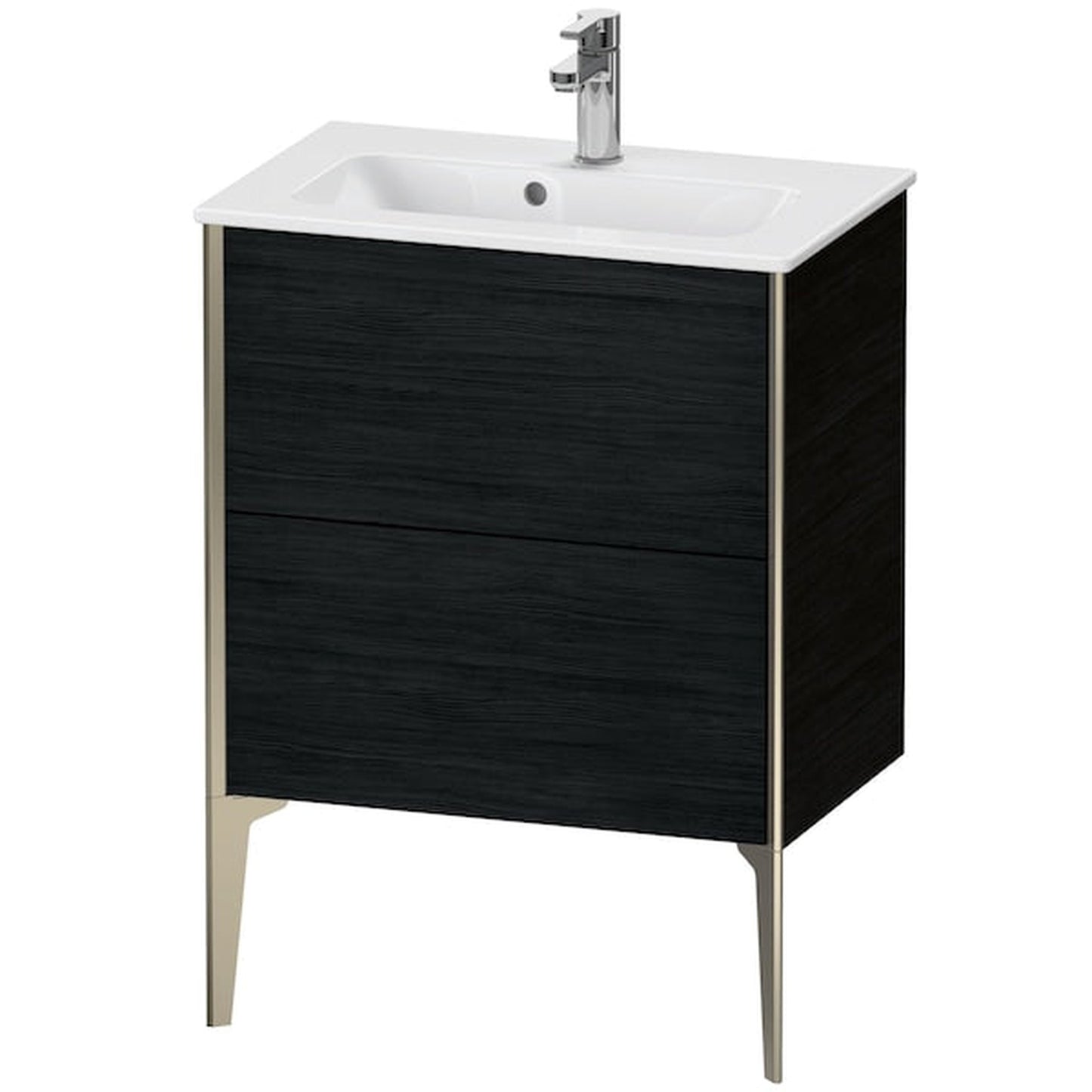Duravit Xviu 24" x 23" x 15" Two Drawer Floorstanding Vanity Unit, Oak Black (XV44880B116)