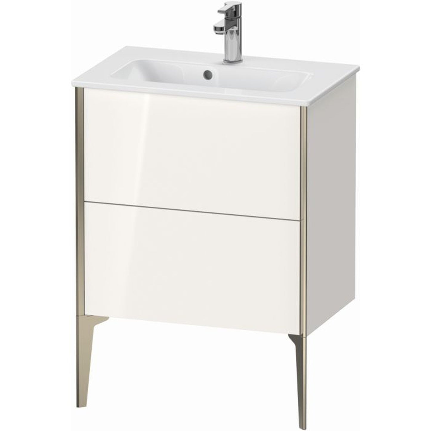Duravit Xviu 24" x 23" x 15" Two Drawer Floorstanding Vanity Unit, White High Gloss (XV44880B122)