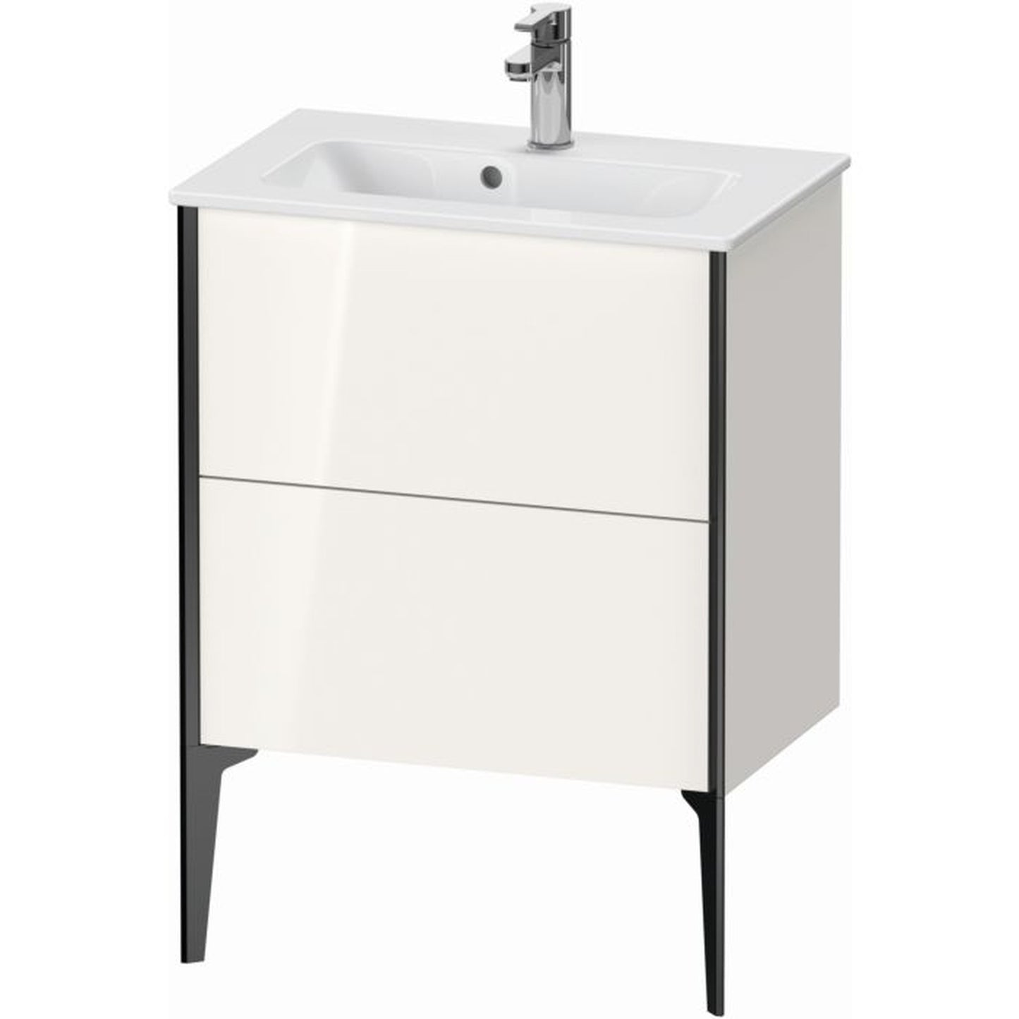 Duravit Xviu 24" x 23" x 15" Two Drawer Floorstanding Vanity Unit, White High Gloss (XV44880B222)
