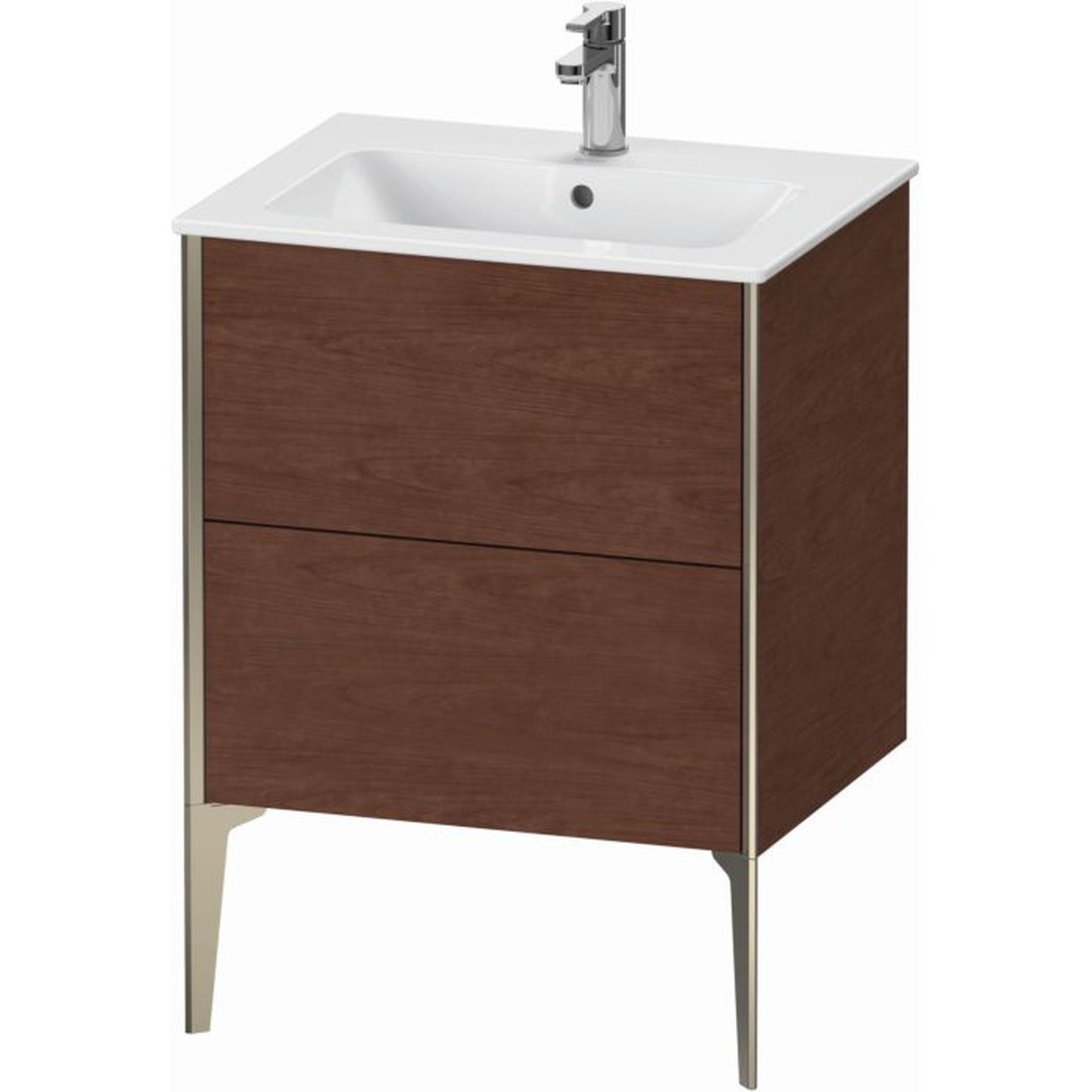 Duravit Xviu 24" x 23" x 19" Two Drawer Floorstanding Vanity Unit, American Walnut (XV44810B113)