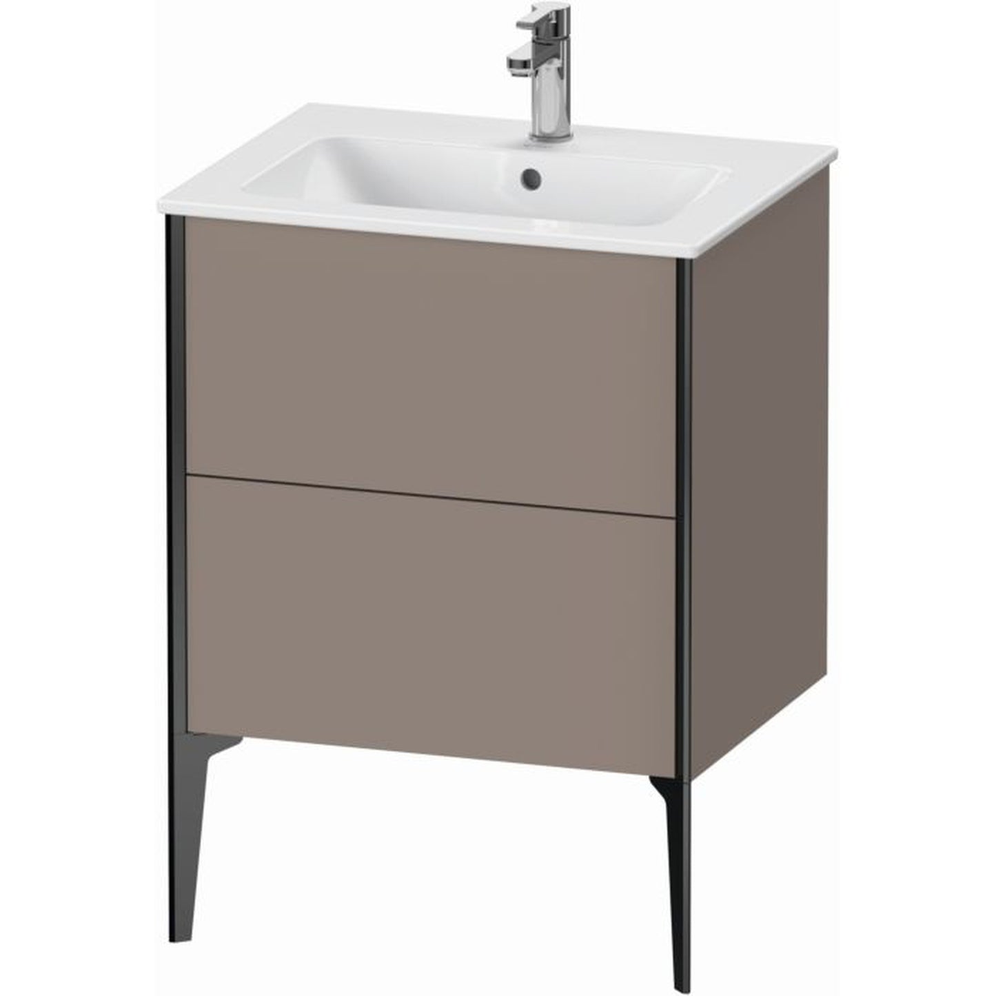 Duravit Xviu 24" x 23" x 19" Two Drawer Floorstanding Vanity Unit, Basalt Matt (XV44810B243)