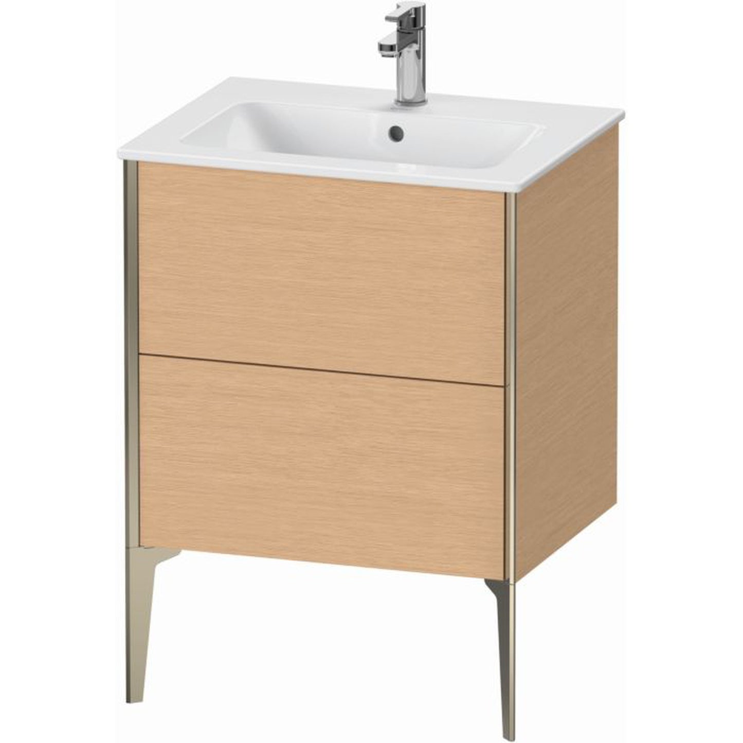 Duravit Xviu 24" x 23" x 19" Two Drawer Floorstanding Vanity Unit, Brushed Oak (XV44810B112)