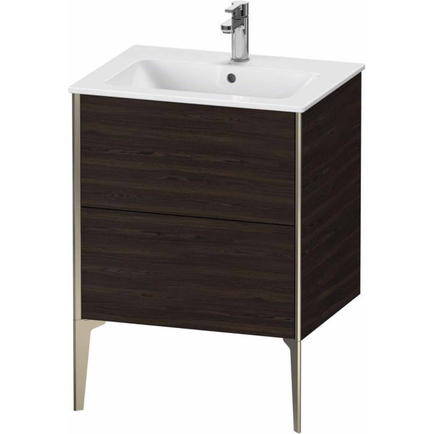 Duravit Xviu 24" x 23" x 19" Two Drawer Floorstanding Vanity Unit, Brushed Walnut Real Wood Veneer (XV44810B169)