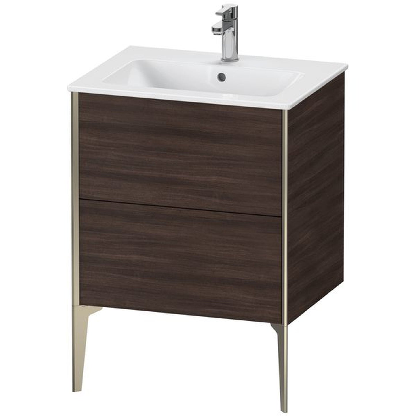 Duravit Xviu 24" x 23" x 19" Two Drawer Floorstanding Vanity Unit, Chestnut Dark (XV44810B153)