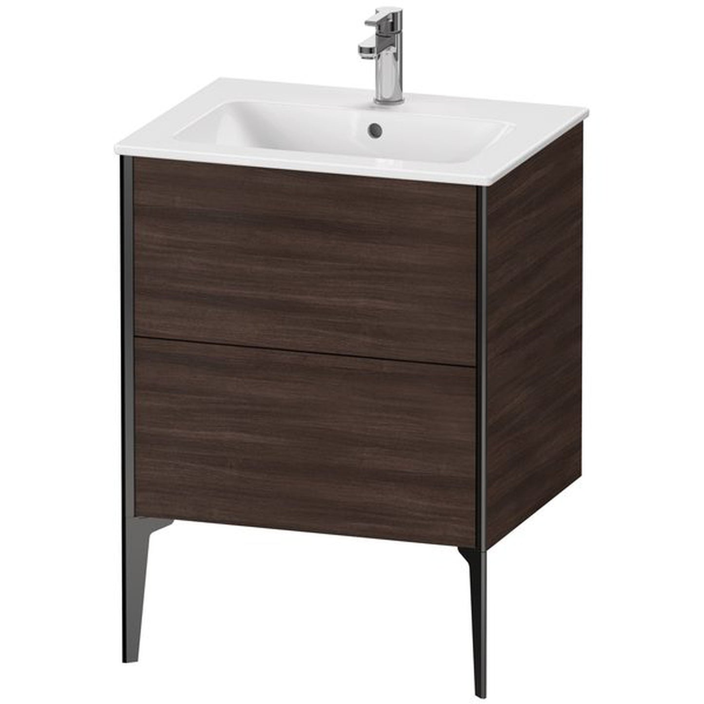 Duravit Xviu 24" x 23" x 19" Two Drawer Floorstanding Vanity Unit, Chestnut Dark (XV44810B253)