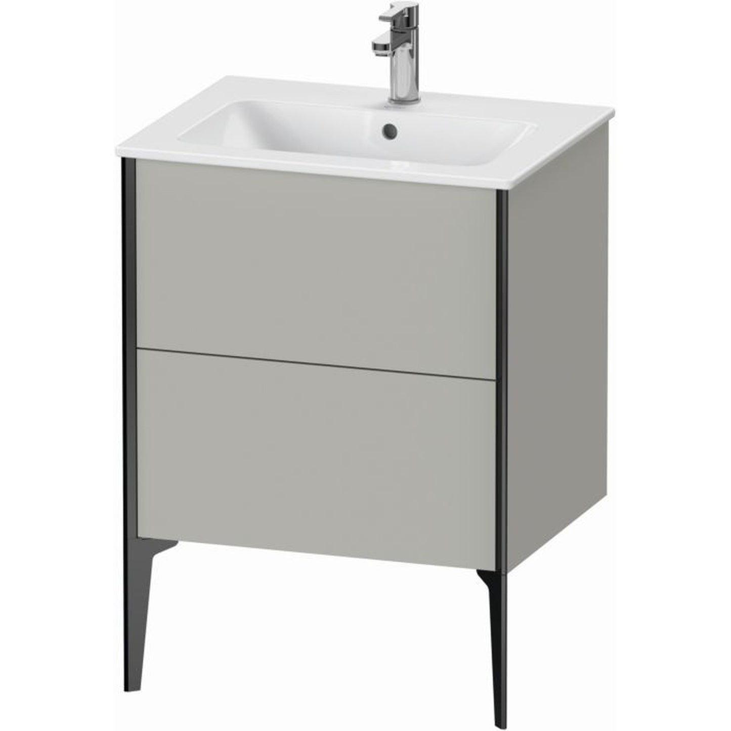 Duravit Xviu 24" x 23" x 19" Two Drawer Floorstanding Vanity Unit, Concrete Grey Matt (XV44810B207)