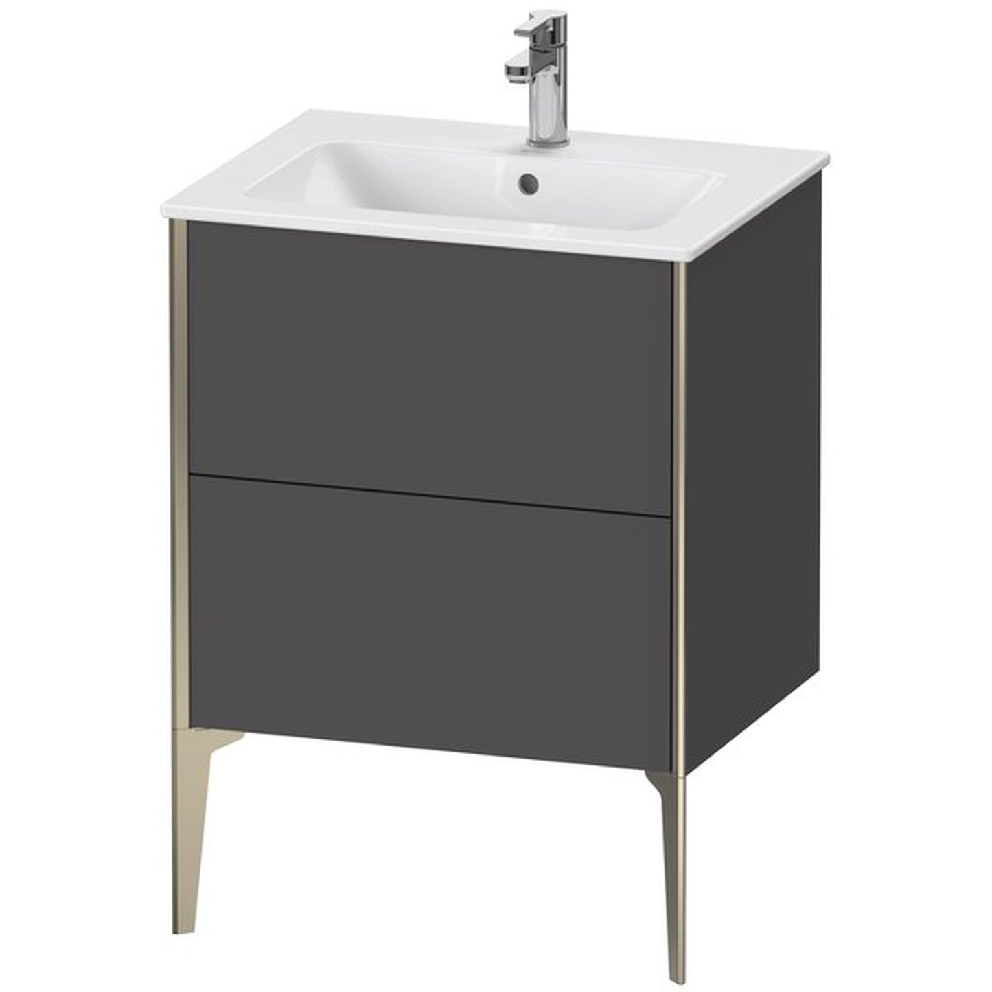 Duravit Xviu 24" x 23" x 19" Two Drawer Floorstanding Vanity Unit, Graphite Matt (XV44810B149)