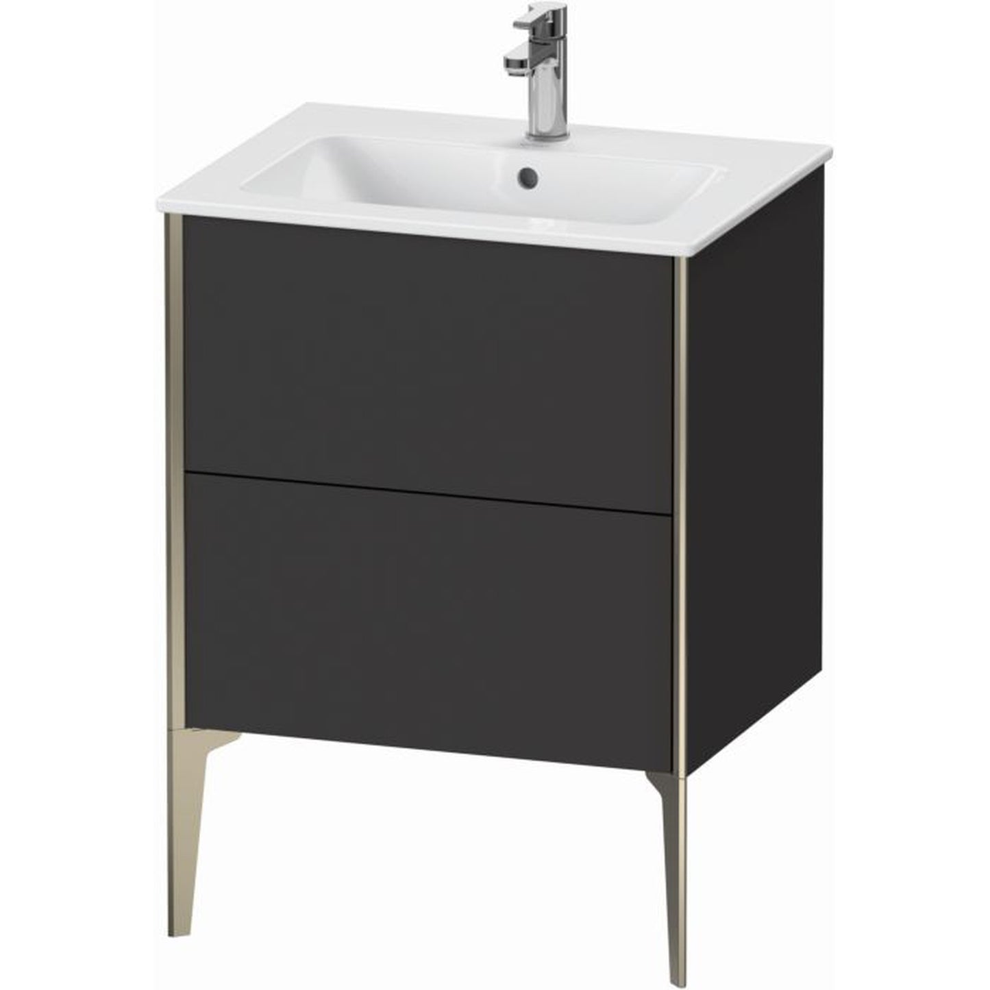 Duravit Xviu 24" x 23" x 19" Two Drawer Floorstanding Vanity Unit, Graphite Super Matt (XV44810B180)