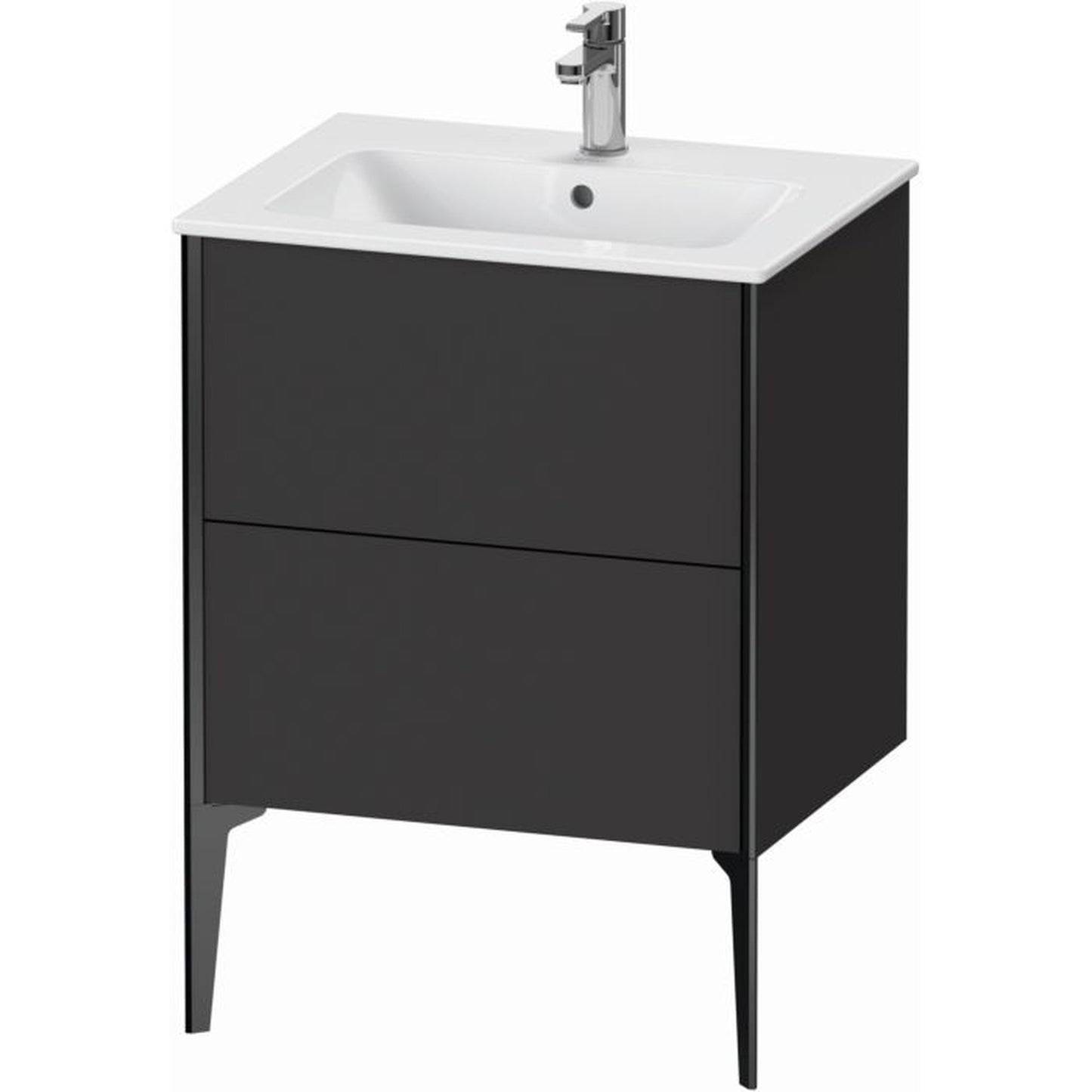 Duravit Xviu 24" x 23" x 19" Two Drawer Floorstanding Vanity Unit, Graphite Super Matt (XV44810B280)