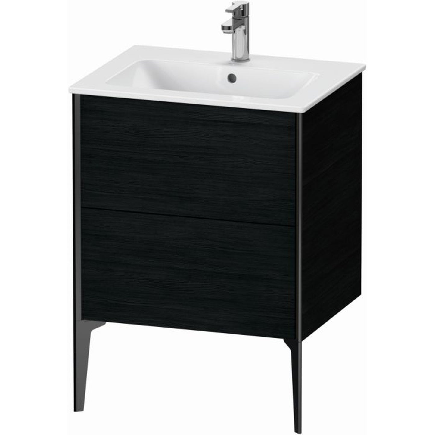 Duravit Xviu 24" x 23" x 19" Two Drawer Floorstanding Vanity Unit, Oak Black (XV44810B216)
