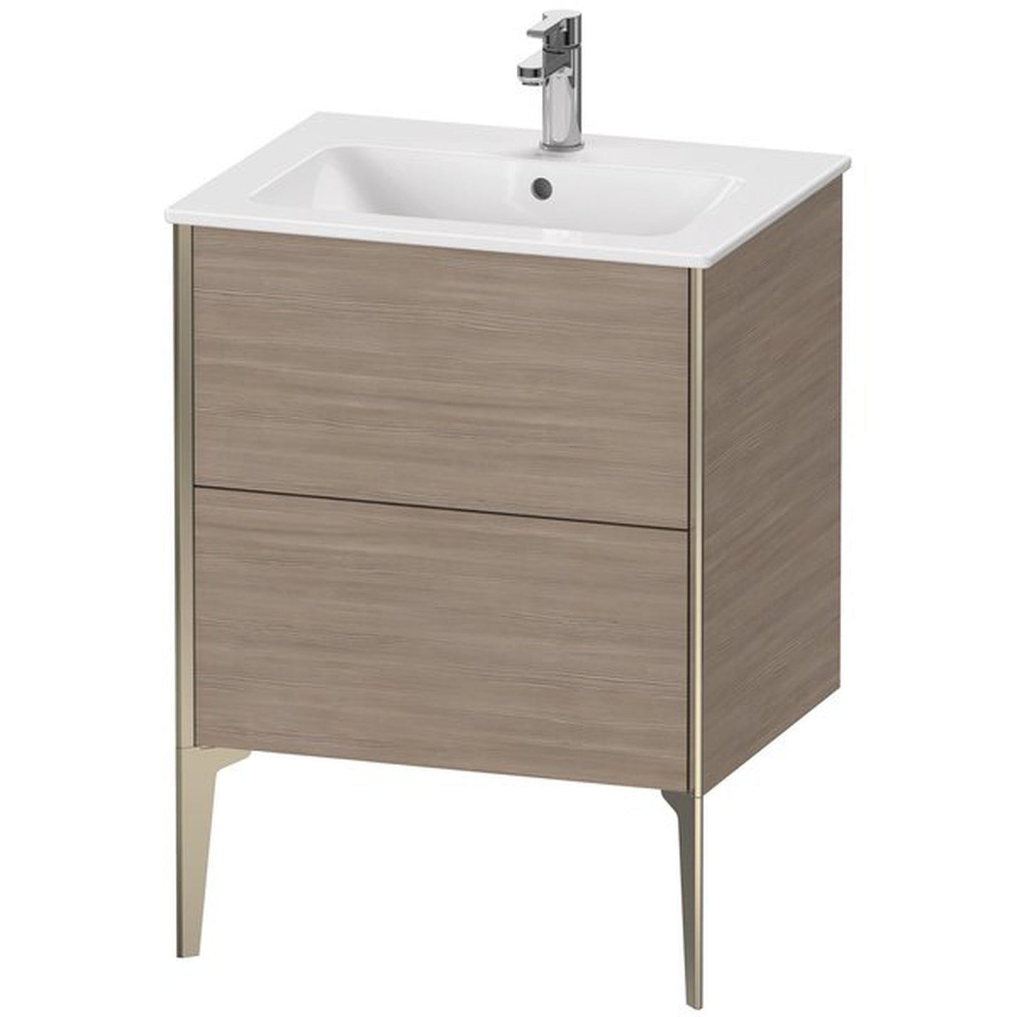 Duravit Xviu 24" x 23" x 19" Two Drawer Floorstanding Vanity Unit, Pine Silver (XV44810B131)