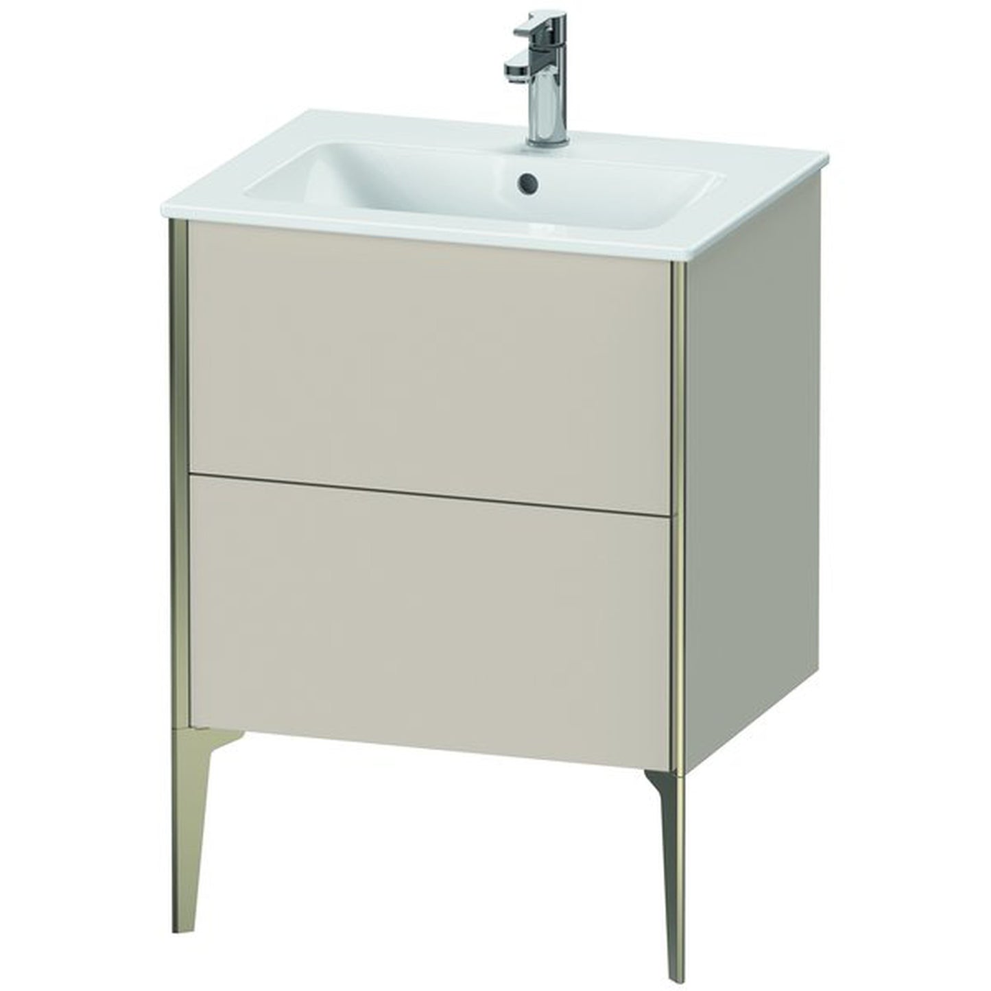 Duravit Xviu 24" x 23" x 19" Two Drawer Floorstanding Vanity Unit, Taupe Matt (XV44810B191)