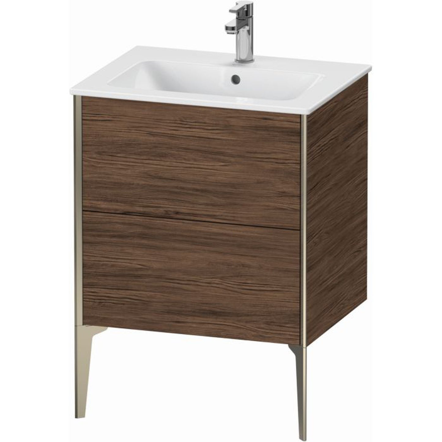 Duravit Xviu 24" x 23" x 19" Two Drawer Floorstanding Vanity Unit, Walnut Dark (XV44810B121)
