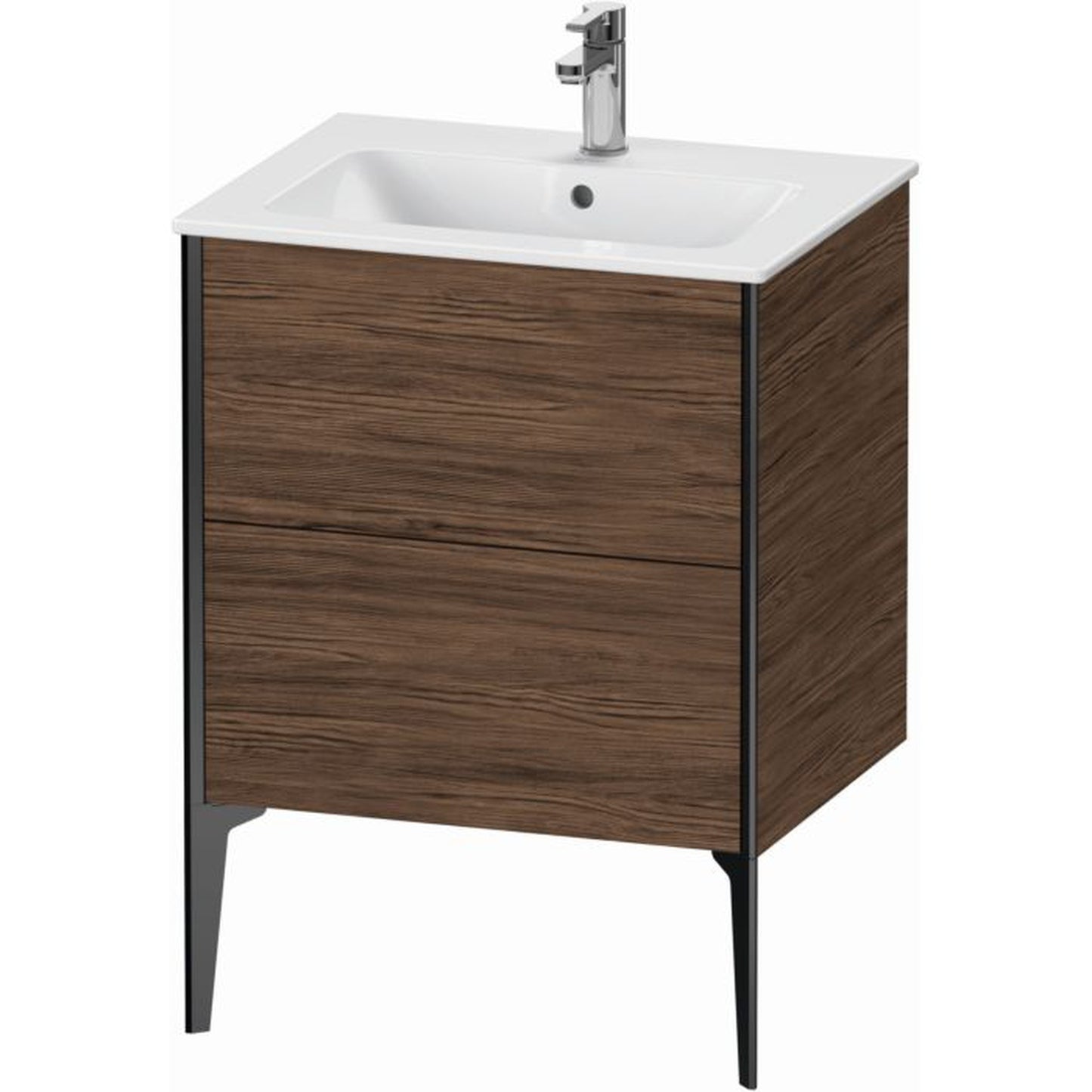 Duravit Xviu 24" x 23" x 19" Two Drawer Floorstanding Vanity Unit, Walnut Dark (XV44810B221)