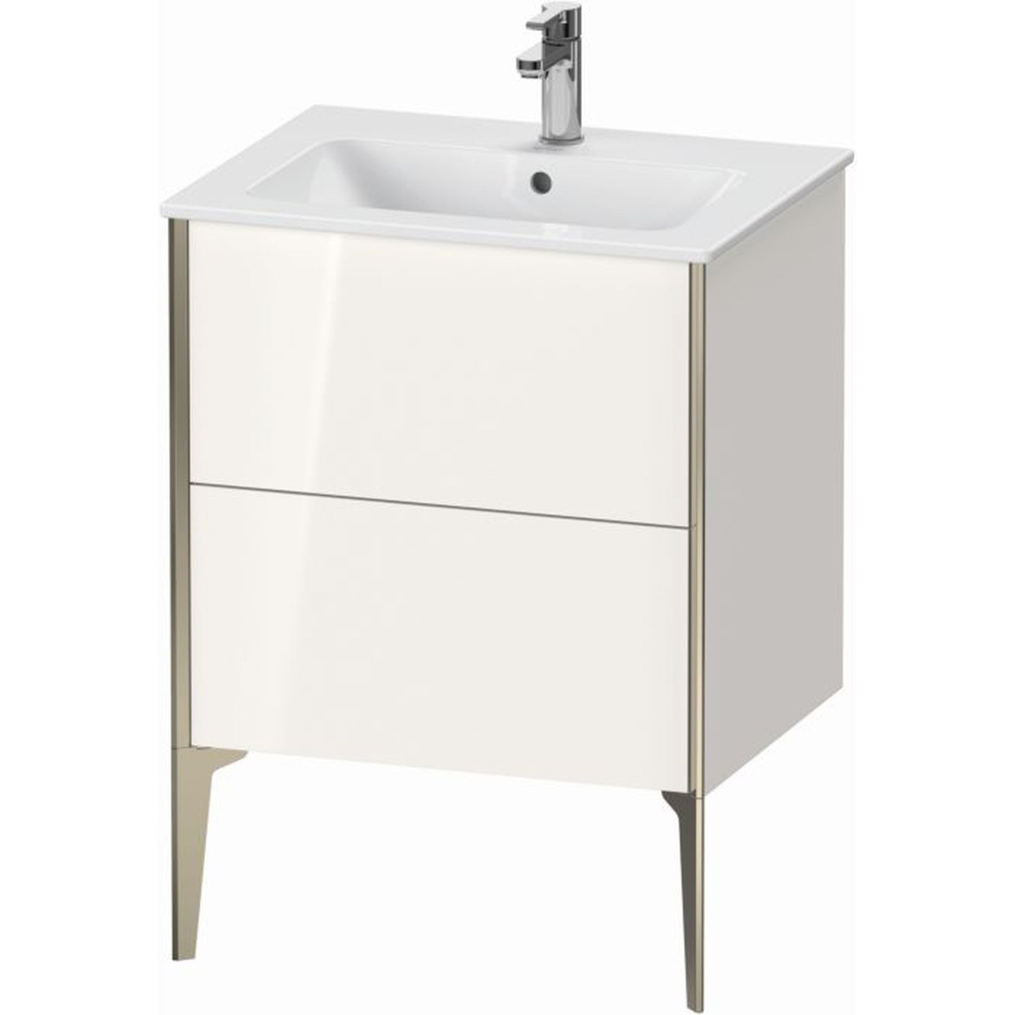 Duravit Xviu 24" x 23" x 19" Two Drawer Floorstanding Vanity Unit, White High Gloss (XV44810B122)