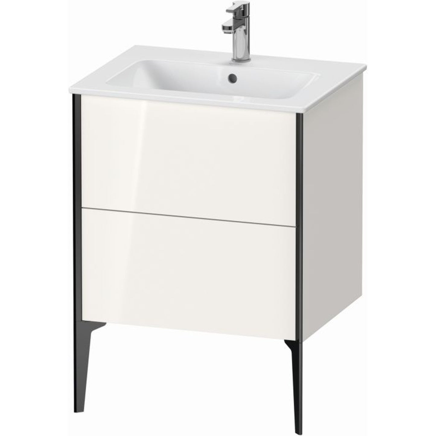 Duravit Xviu 24" x 23" x 19" Two Drawer Floorstanding Vanity Unit, White High Gloss (XV44810B222)