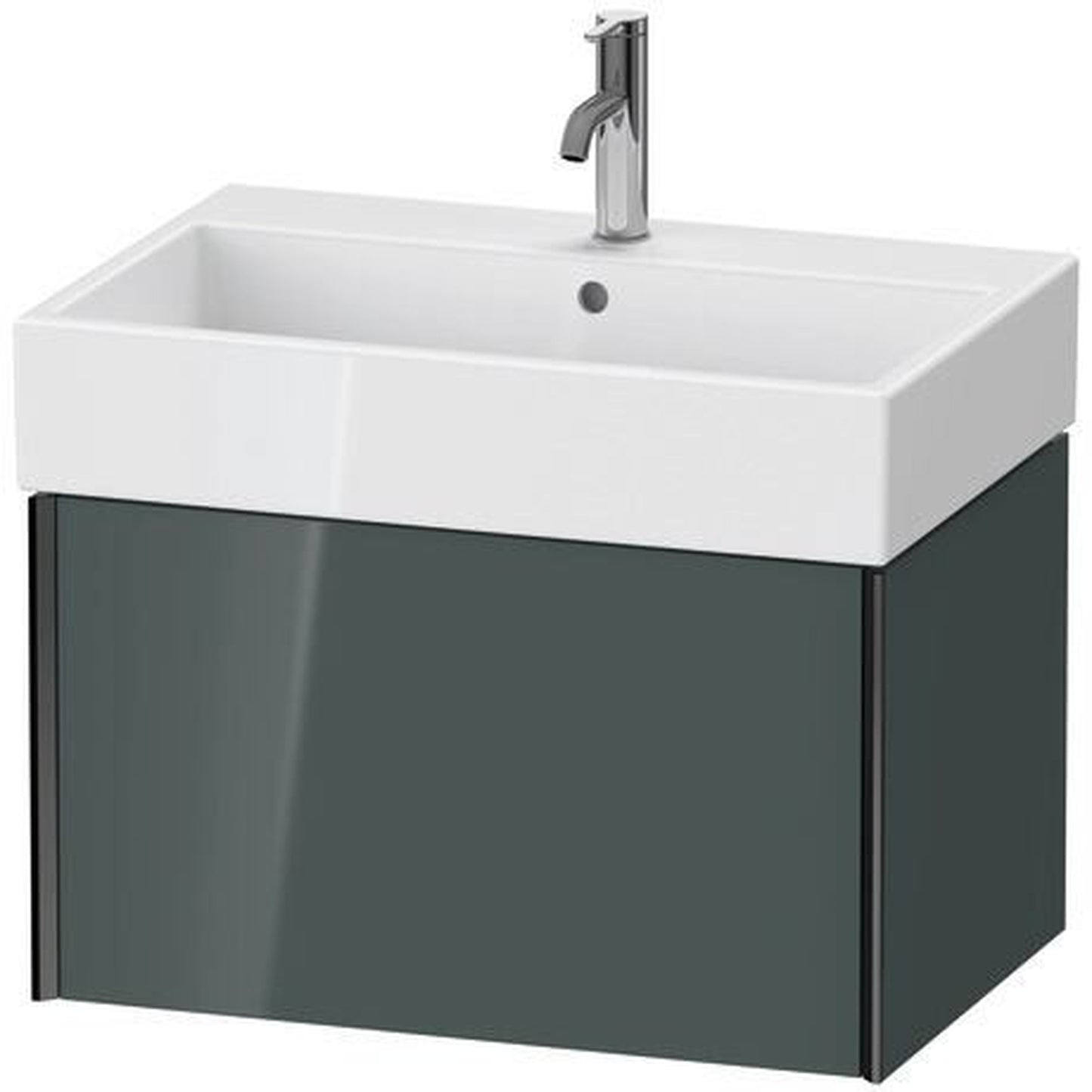 Duravit Xviu 27" x 16" x 18" One Drawer Wall-Mount Vanity Unit, Dolomiti Grey High Gloss Lacquer (XV42350B238)