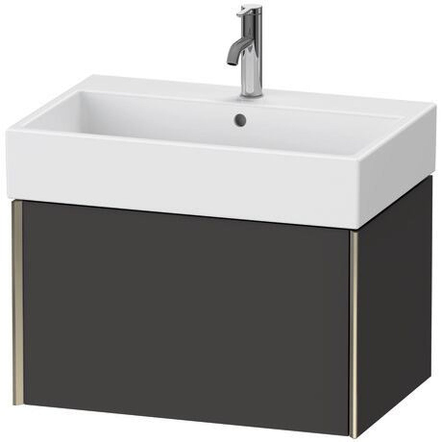 Duravit Xviu 27" x 16" x 18" One Drawer Wall-Mount Vanity Unit, Graphite Super Matt (XV42350B180)