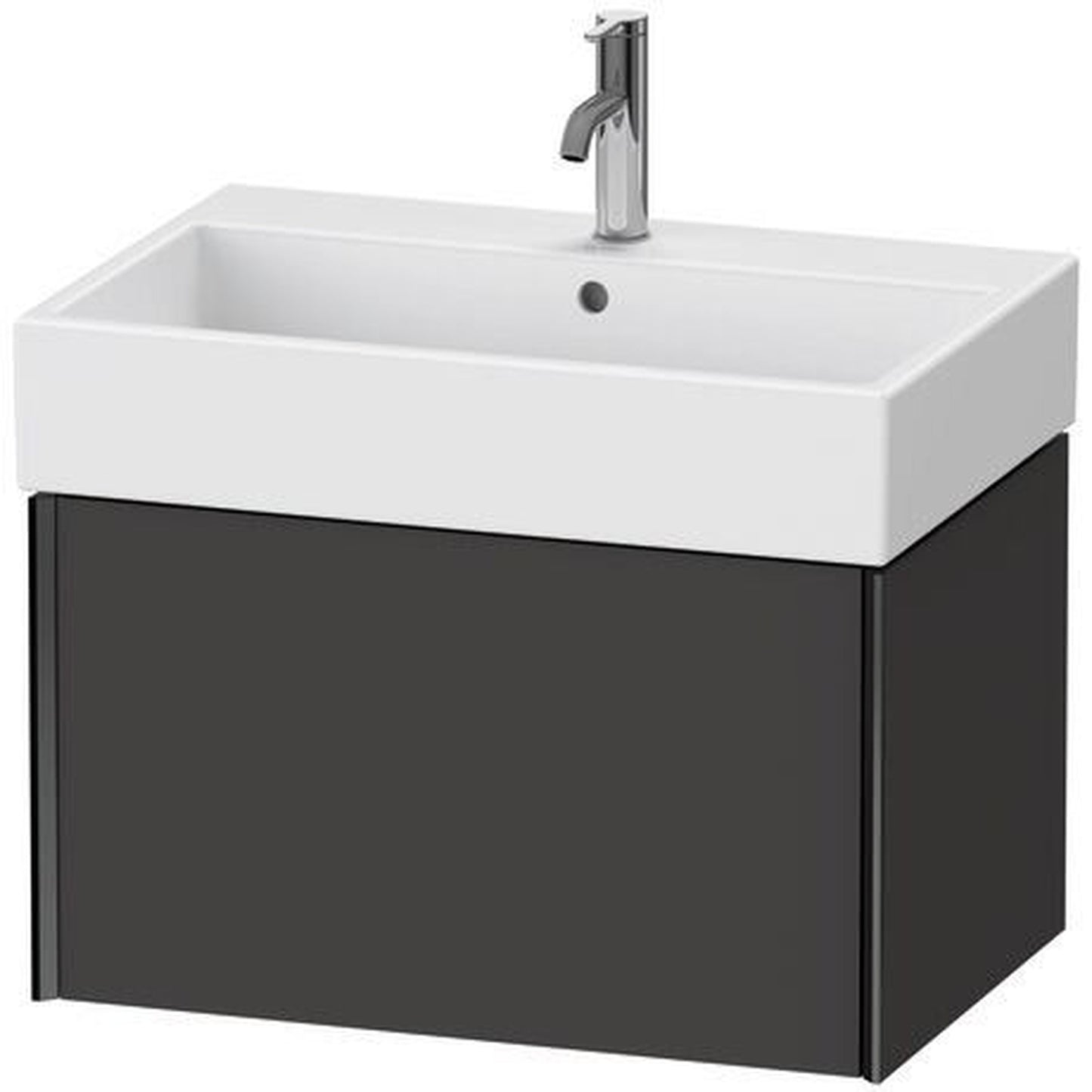 Duravit Xviu 27" x 16" x 18" One Drawer Wall-Mount Vanity Unit, Graphite Super Matt (XV42350B280)