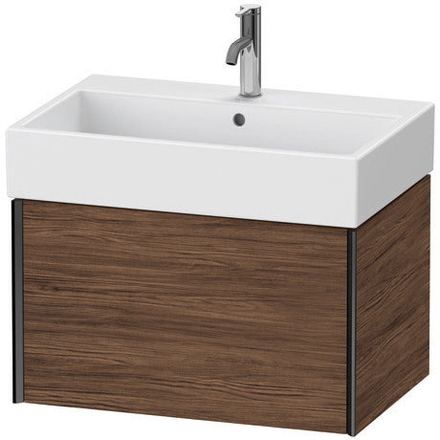 Duravit Xviu 27" x 16" x 18" One Drawer Wall-Mount Vanity Unit, Walnut Dark (XV42350B221)