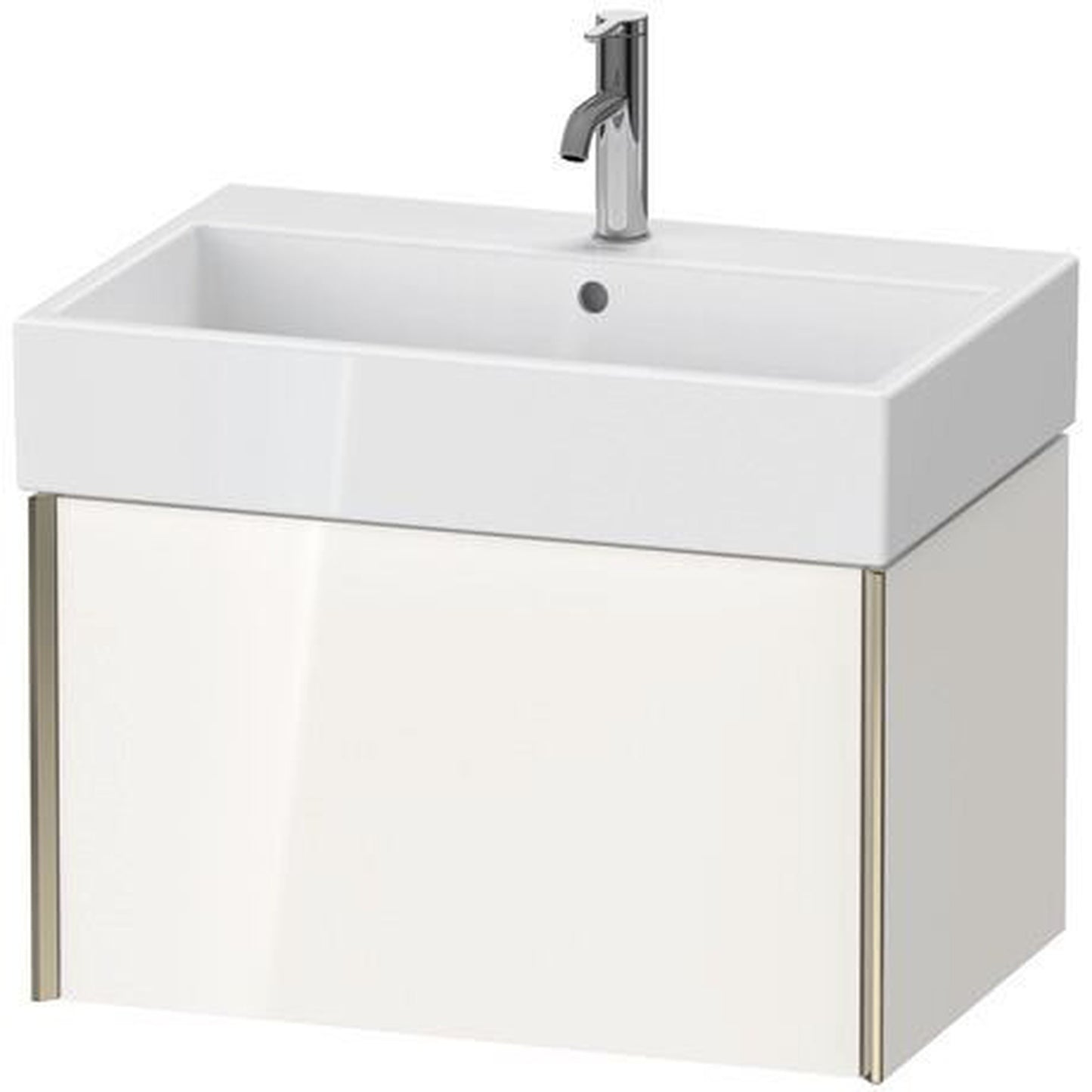 Duravit Xviu 27" x 16" x 18" One Drawer Wall-Mount Vanity Unit, White High Gloss (XV42350B122)