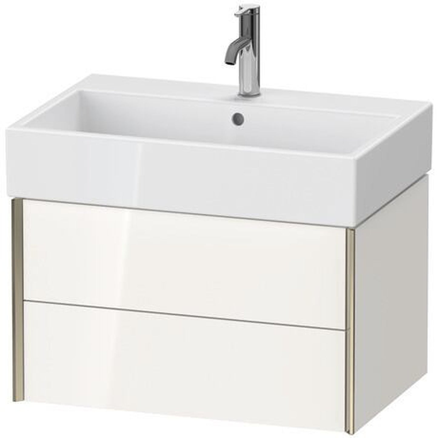 Duravit Xviu 27" x 16" x 18" Two Drawer Wall-Mount Vanity Unit, White High Gloss Lacquer (XV43350B185)