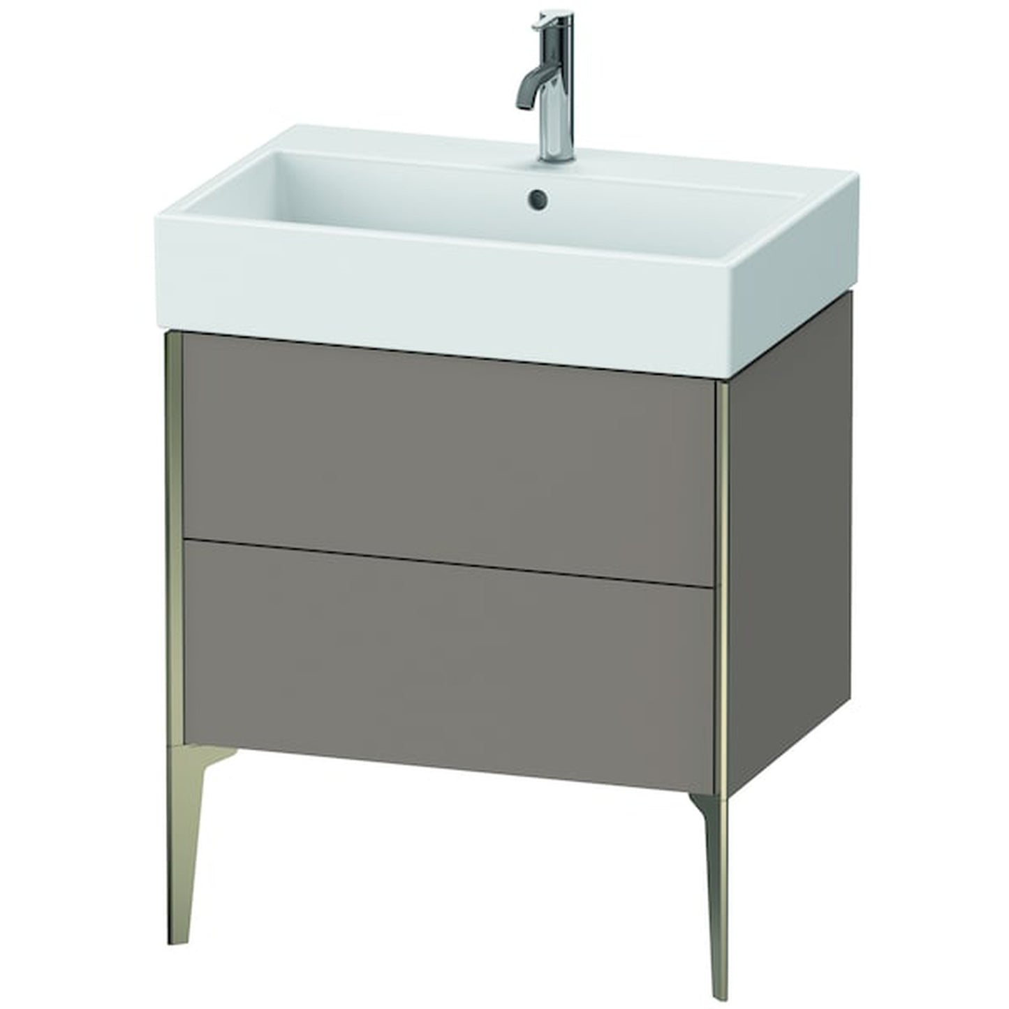 Duravit Xviu 27" x 19" x 18" Two Drawer Floorstanding Vanity Unit, Basalt Matt (XV45350B143)