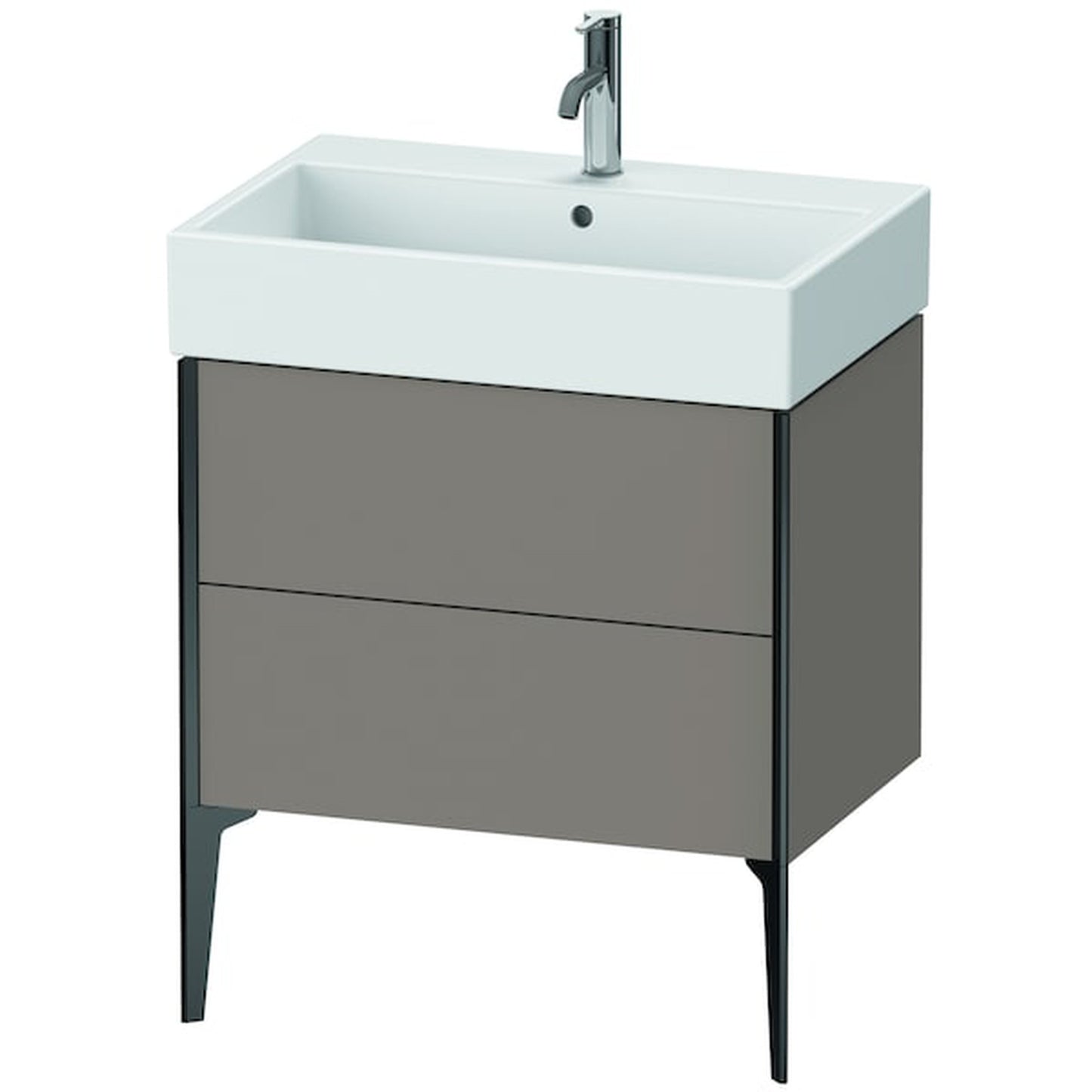 Duravit Xviu 27" x 19" x 18" Two Drawer Floorstanding Vanity Unit, Basalt Matt (XV45350B243)