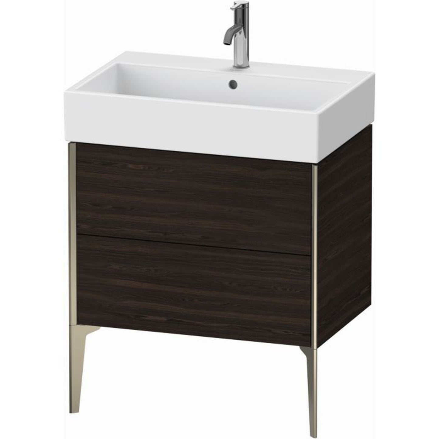 Duravit Xviu 27" x 19" x 18" Two Drawer Floorstanding Vanity Unit, Brushed Walnut Real Wood Veneer (XV45350B169)